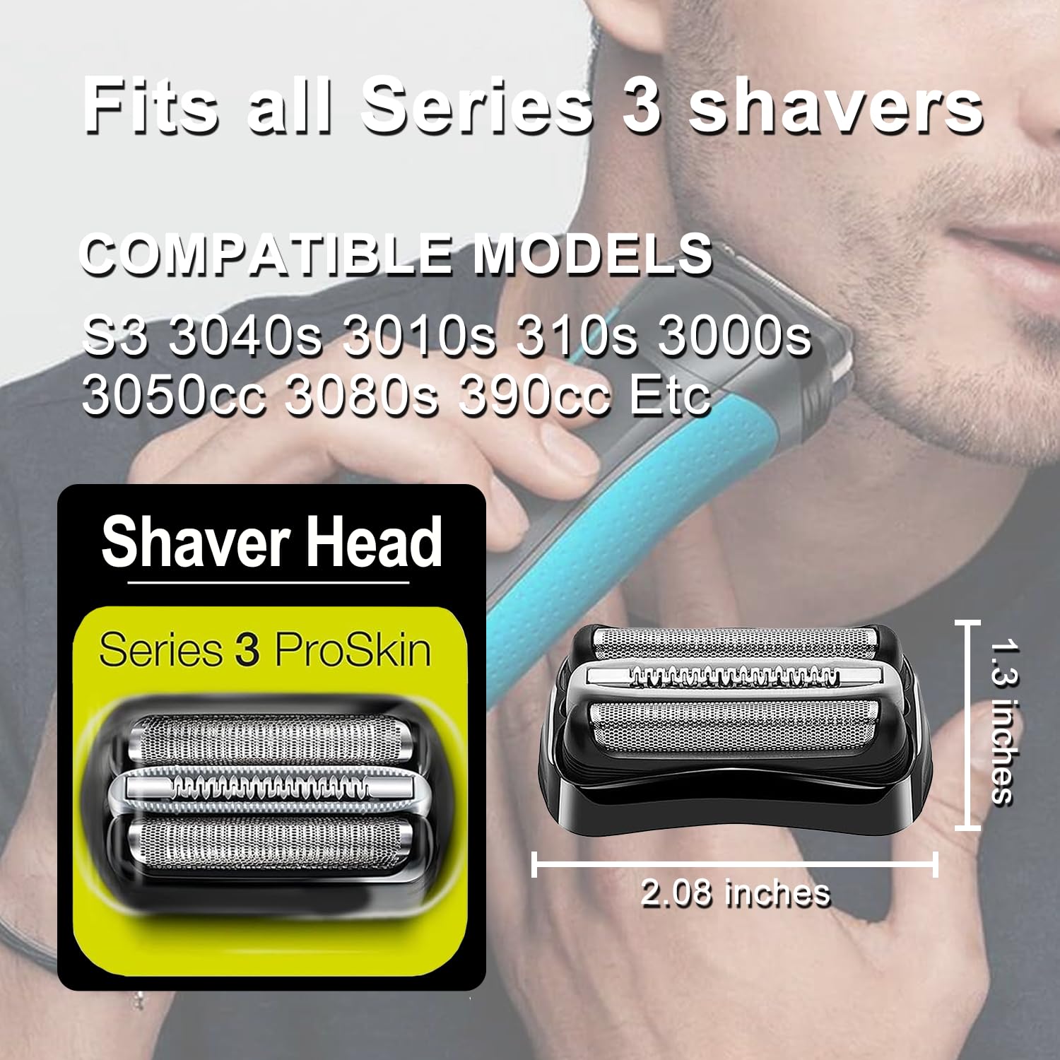 32B Series 3 Electric Shaver Replacement Head Compatible With Braun Series 3 Foil Shaver Replacement Heads S3 3040S 3080S 4 370C