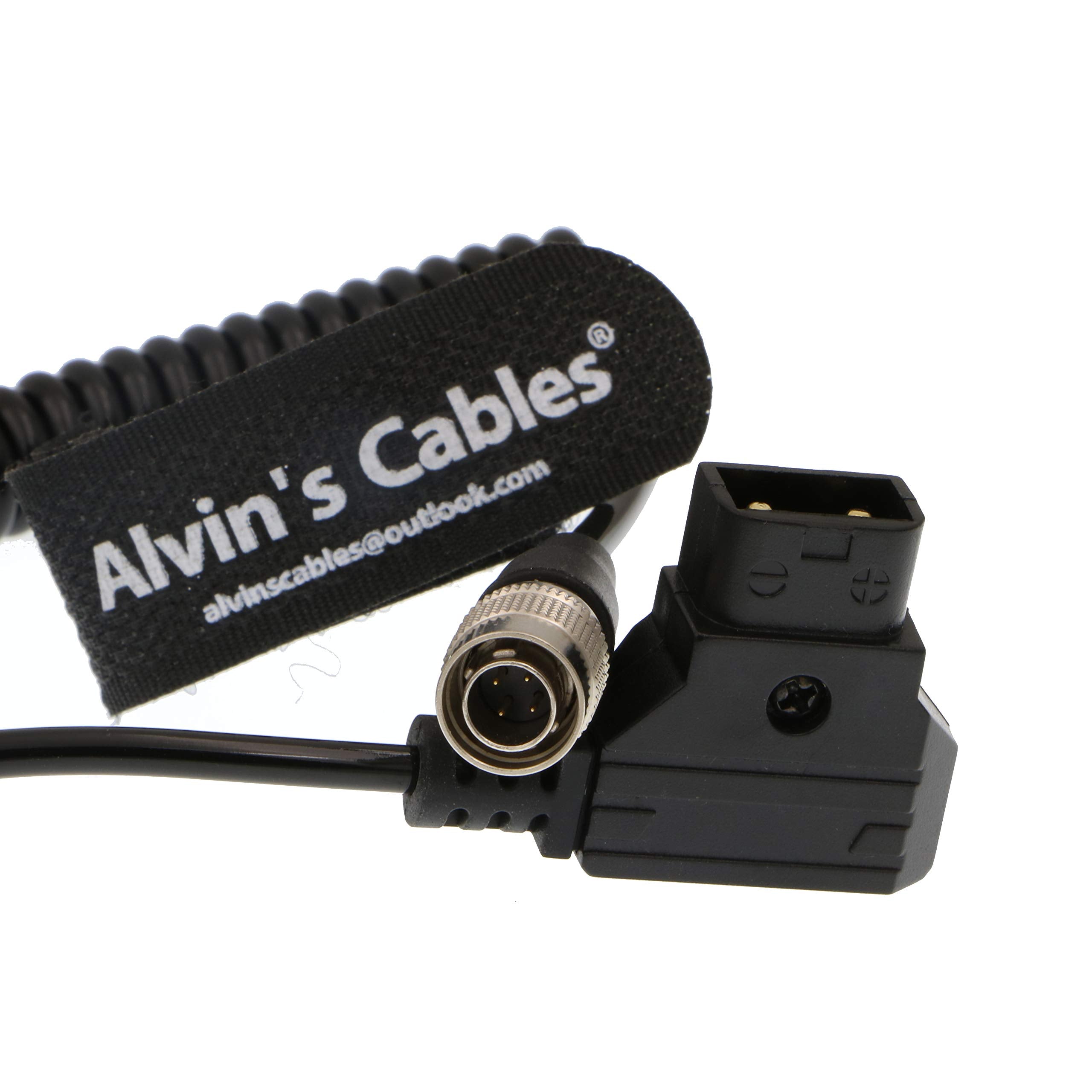 Alvin'S Cables Sound Devices Zaxcom Coiled Power Cable D Tap To 4 Pin Hirose Male