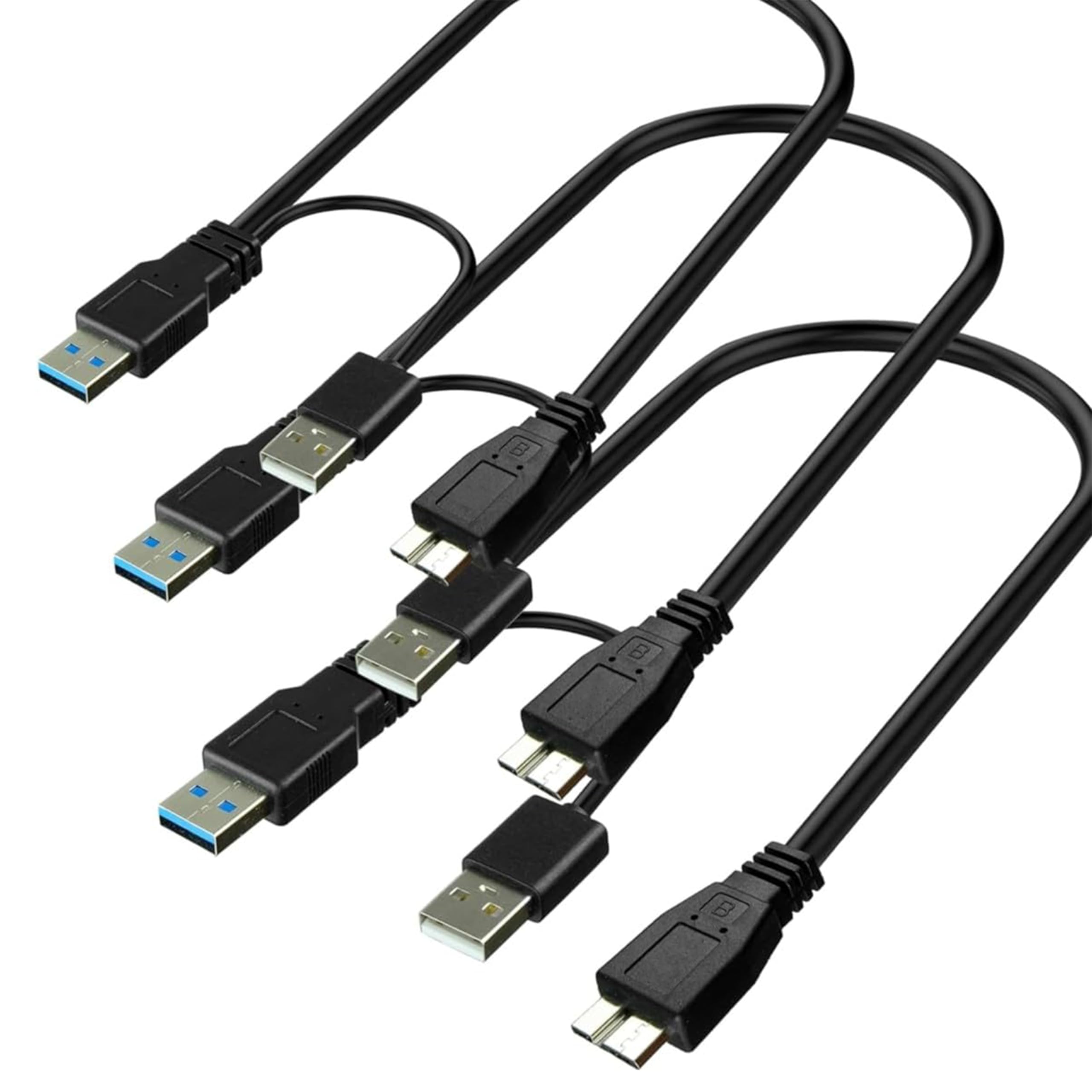 Saitech It 1 Feet Usb 3.0 Dual Power Y Shape Type A To Micro B High Speed Upto 5 Gbps Data Transfer Cable For External Hard Driv