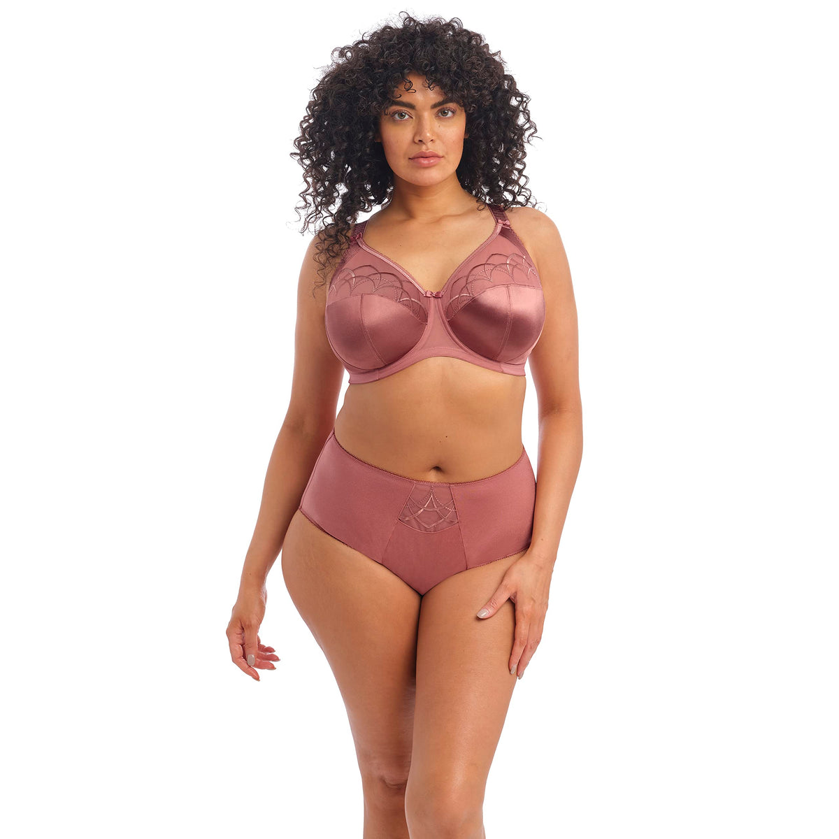Elomi Womens Plus Size Cate Underwire Full Cup Banded Bra, Rosewood, 44E