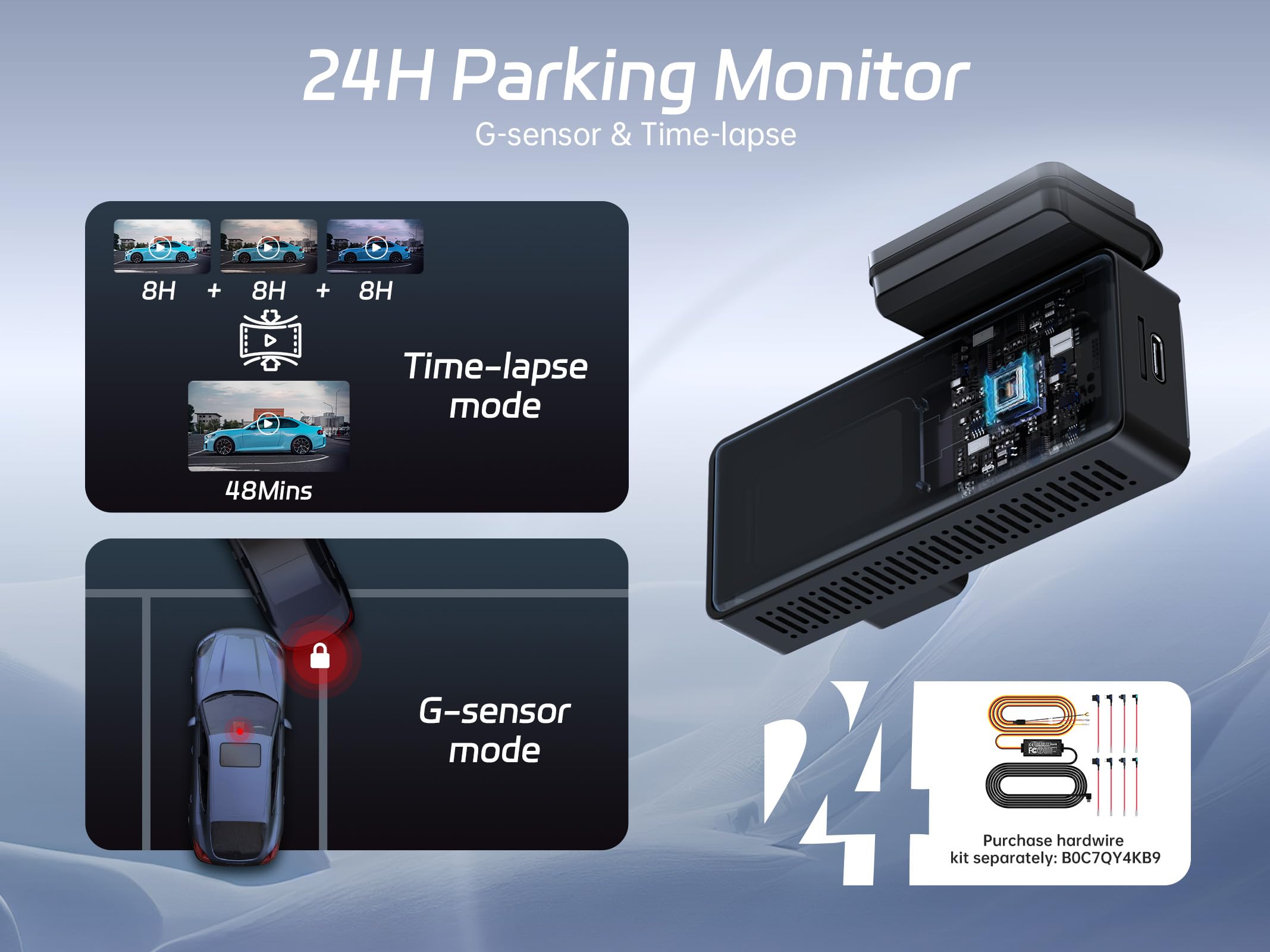 Vycol Dash Cam 2.5K Wifi, Dash Camera For Cars With 32Gb Card, Mini Dashcam Car Camera, Night Vision,Voice Control, 24H Parking