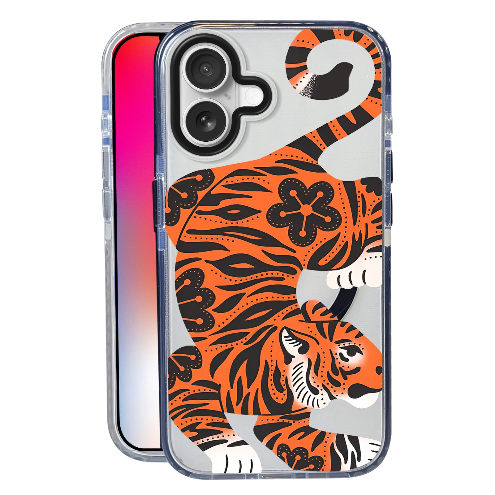 Nimeey Tiger for iPhone 17 Case,MagSafe Compatible,Matte Soft Slim Shockproof Cover,Anti-Fingerprint,Anti-Yellowing,Anti-Scratch