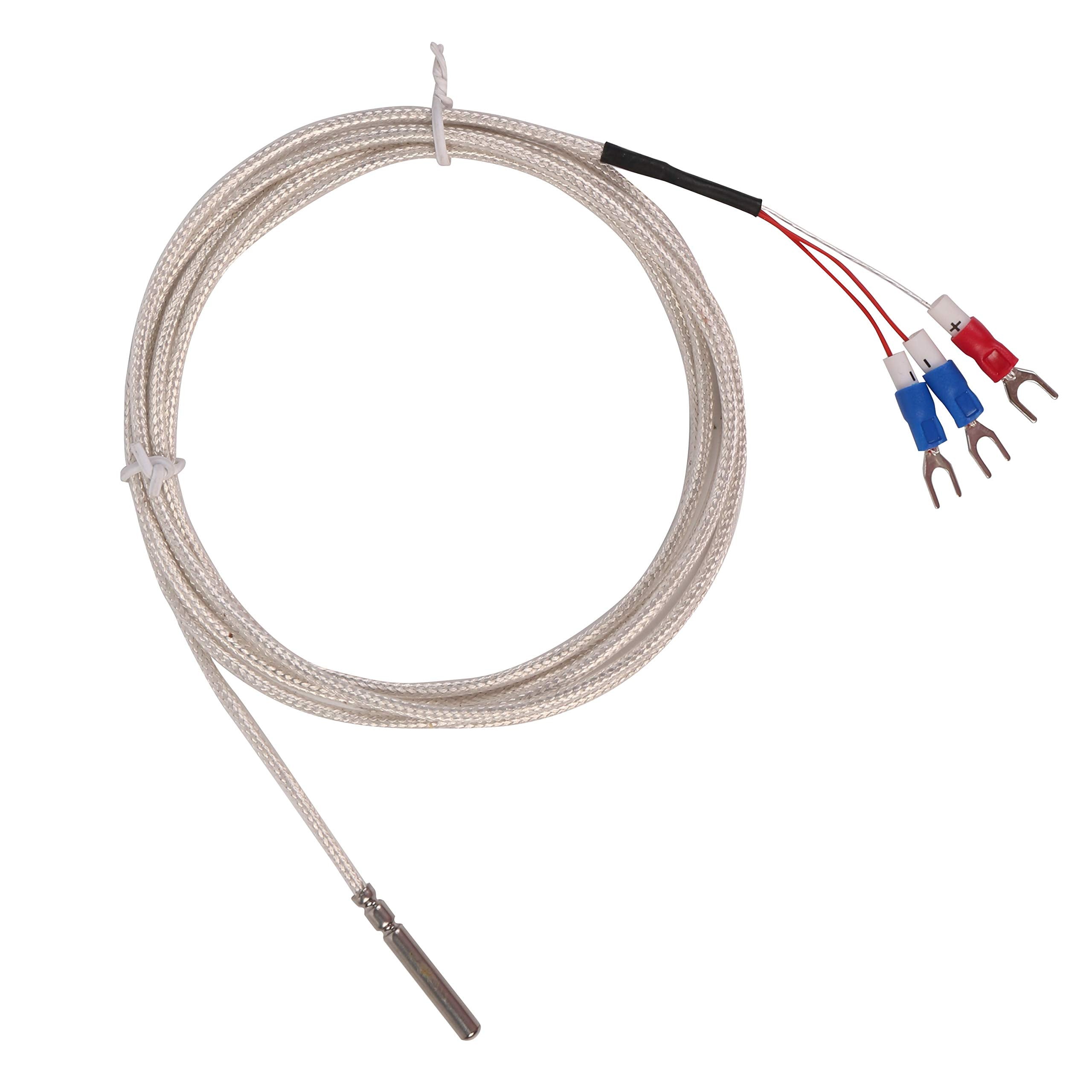 Rtd Pt100 Temperature Sensor Probe, Jaybva Waterproof Stainless Steel Thermistor Three Wire High Precise Accuracy Range: 50? To