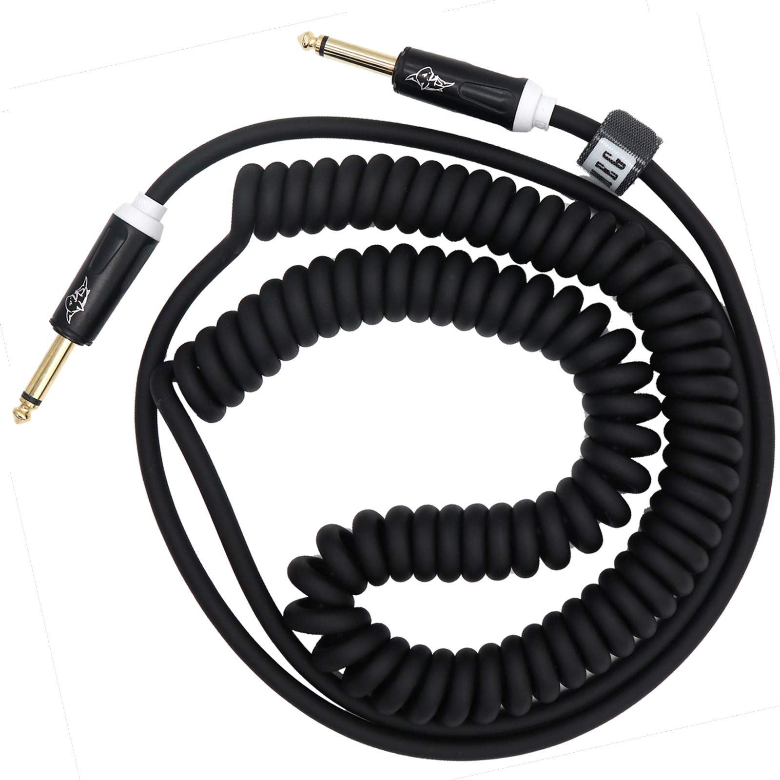 Aestivate Coiled Guitar Cable Electric Instrument Cable  10  Ft Curly Instrument Cable Coil Guitar Cable Stretchable Straight To