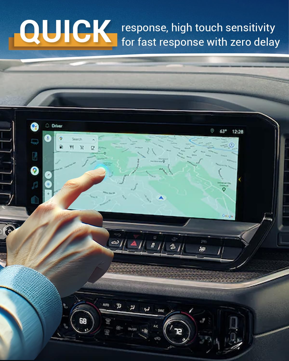 Yee Pin 2024 Silverado Screen Protector Matte For 2022 2023 2024 Chevy Silverado 1500 13.4' (Lt/Rst/Ltz/Zr2/Zr2 Bison/High Country/Lt Trail Boss) Screen Cover Anti Glare Tempered Glass 9H