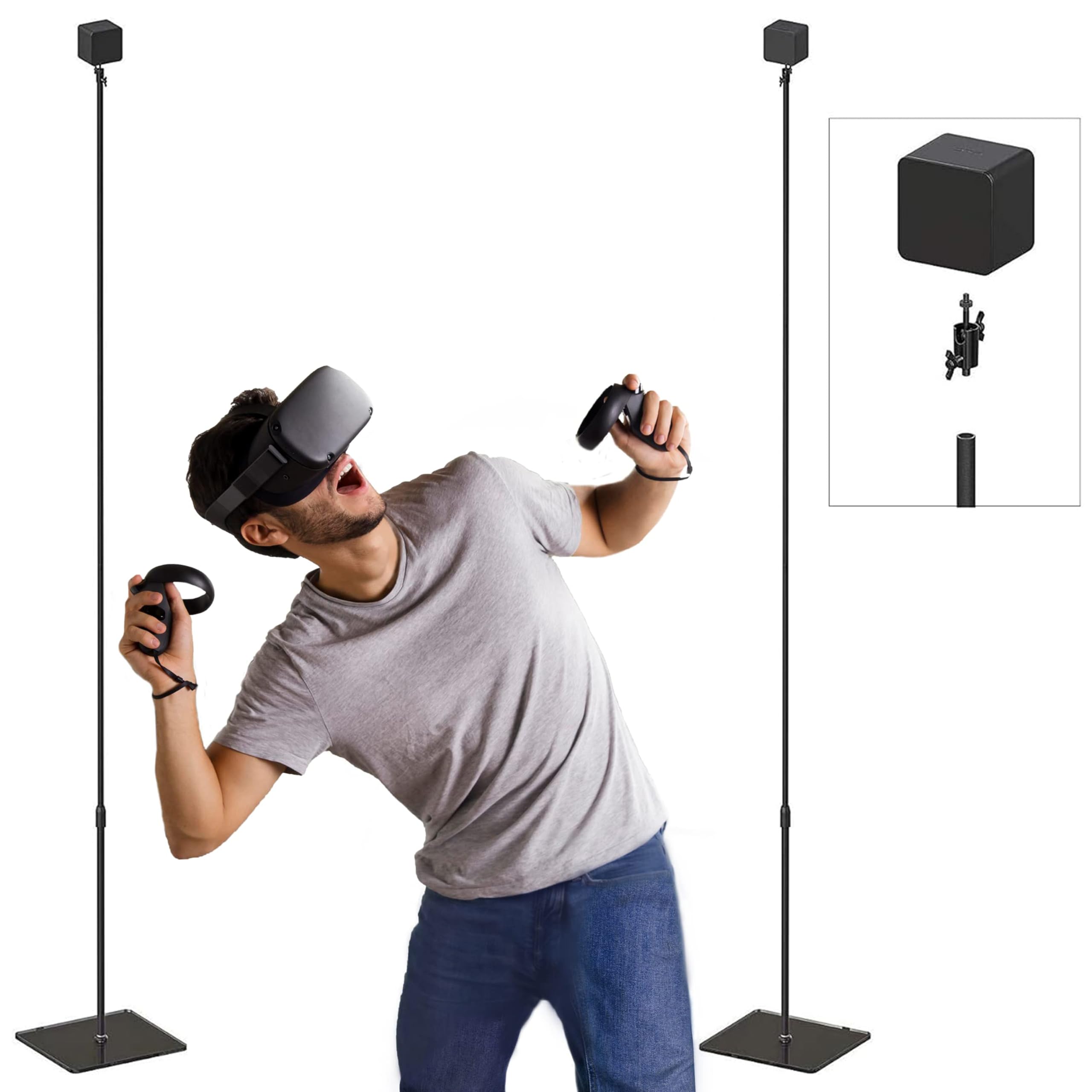 Skywin-VR Glass Stand, HTC Vive Compatible Sensor Stand and Base Station Stand for Vive and Rift Constellation Sensors, VR Stand