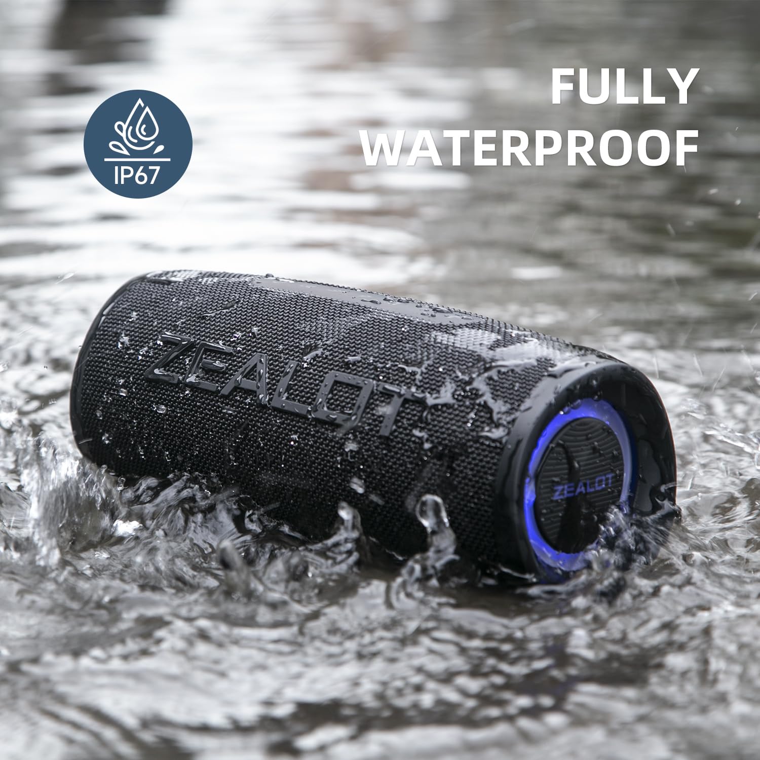 Bluetooth Speaker,Zealot Bluetooth Speaker,Portable Speaker With Bassup Technology,Ip67 Waterproof Speaker,Speakers Bluetooth Wireless,20H Playtime,Stereo,Eq,Outddor Speaker For Beach,Camping,Gifts