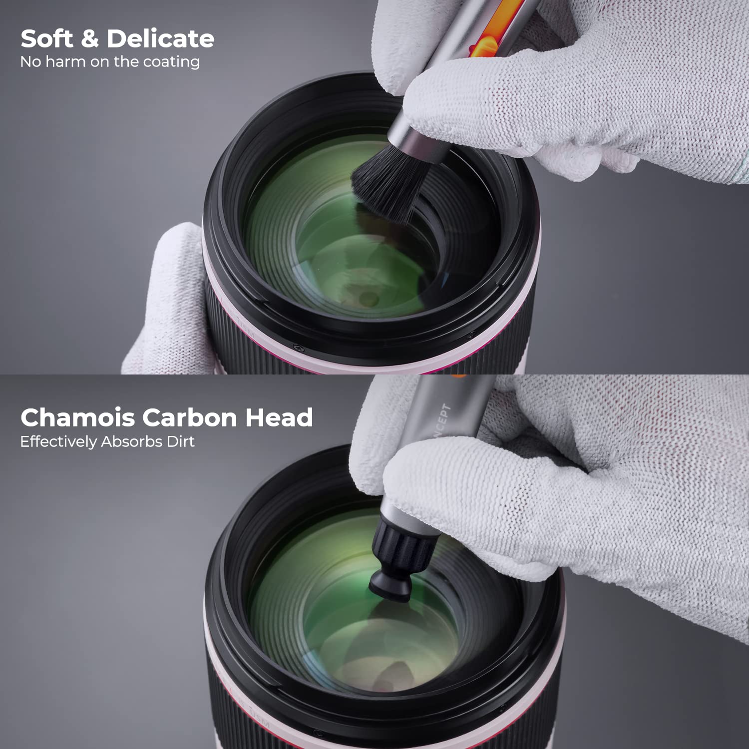 K&F Concept Lens Cleaning Pen Kit For Aps C Sensors, Multi Function Cleaner Kit For Airpods Pro, Earbuds, Bluetooth Earphone Hea