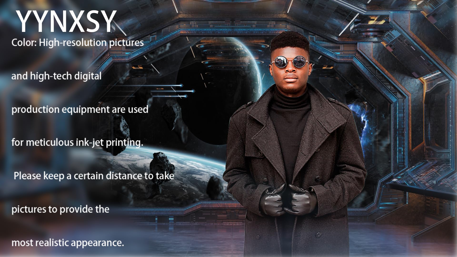 Yynxsy Space Station Background Spaceship Photography Backdrops Science Fiction Technology Series Small Video Shooting Children