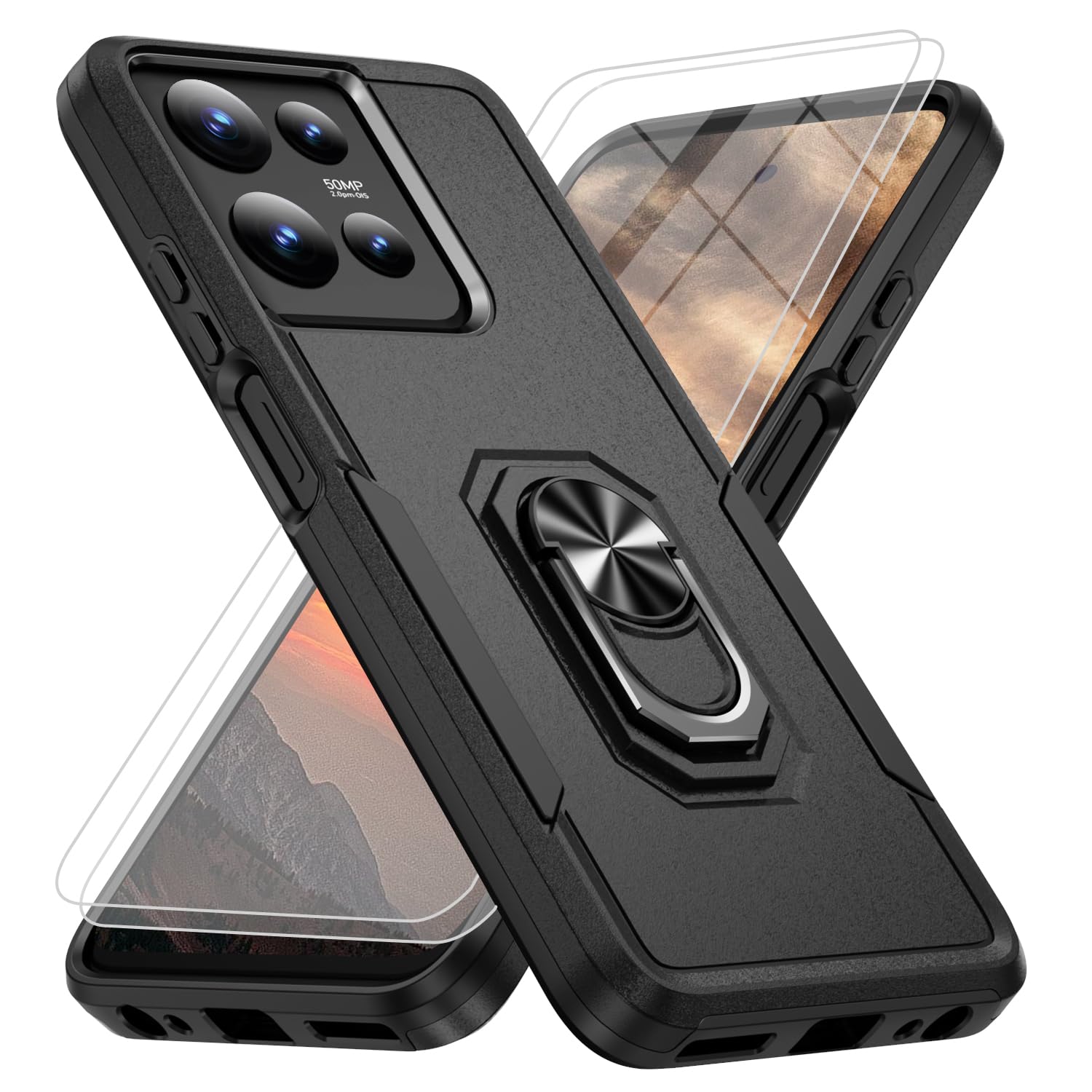 for Moto G 2026/2025 Case, Moto G Play 2026 Case [15 FT Military Grade Drop Protection] with 2X Tempered Glass Screen Protector,