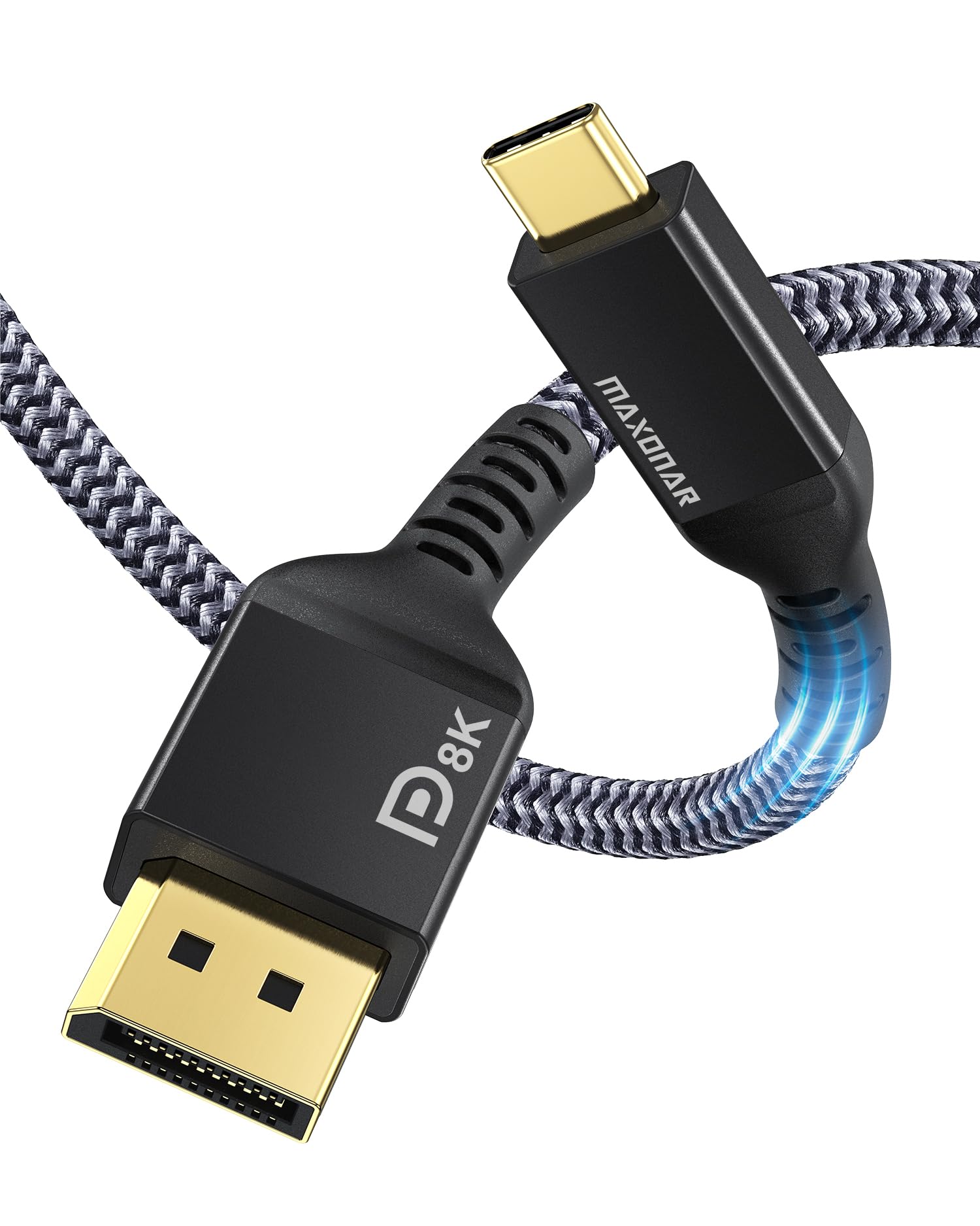 Maxonar Vesa Certified Usb C To Displayport 1.4, 8K 60Hz Thunderbolt 4/3 /Usb4 To Dp Cable 3.3Ft/1M(4K 60Hz 144Hz 120Hz 2K 240Hz