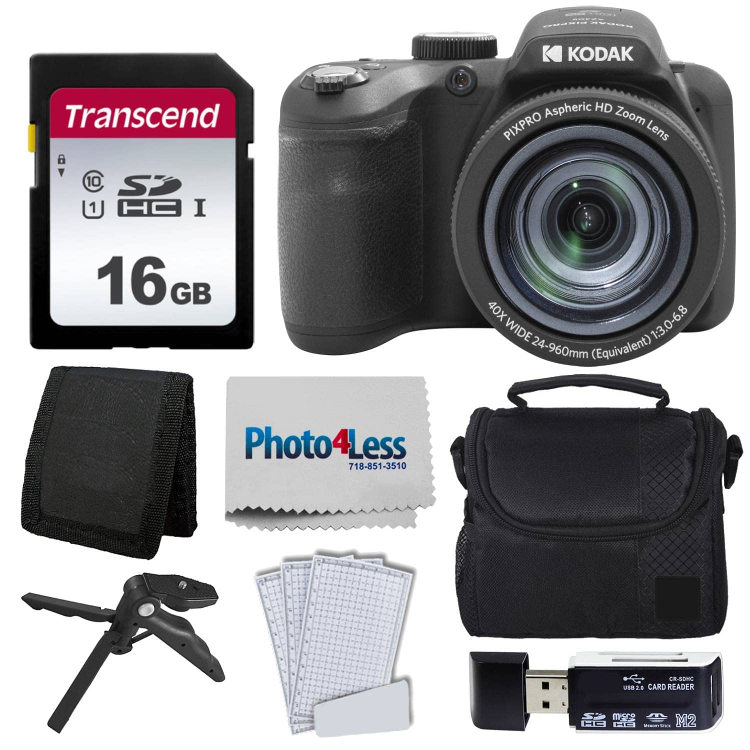 Kodak Pixpro Az405 Digital Camera (Black) + 16Gb Memory Card + Camera Case + Accessories   Ultimate Bundle