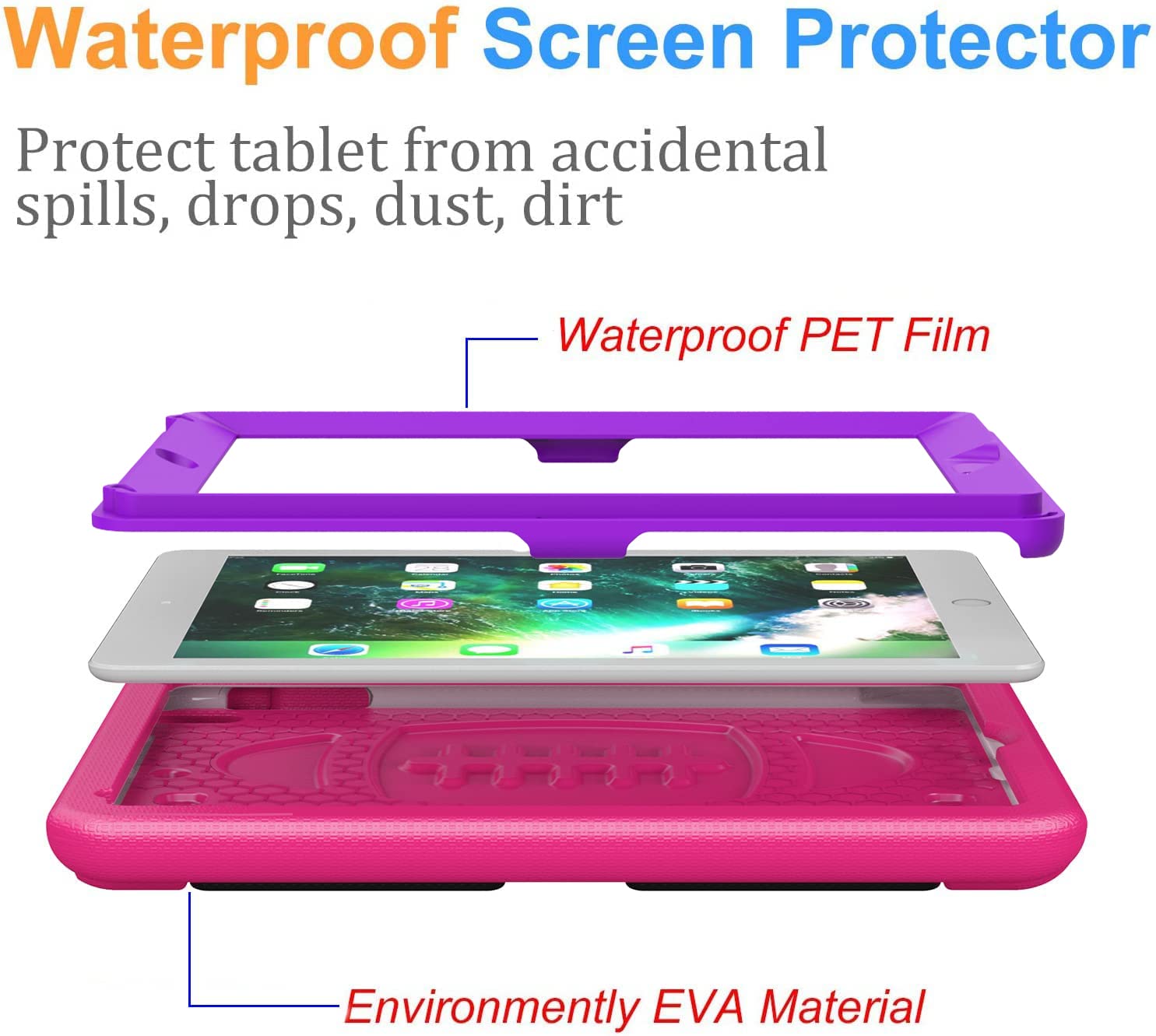 Bmouo Kids Case For Ipad 9.7 2018/2017/Ipad Air 2/1, Ipad 6Th/5Th Generation Case For Kids, Built In Screen Protector, Shockproo