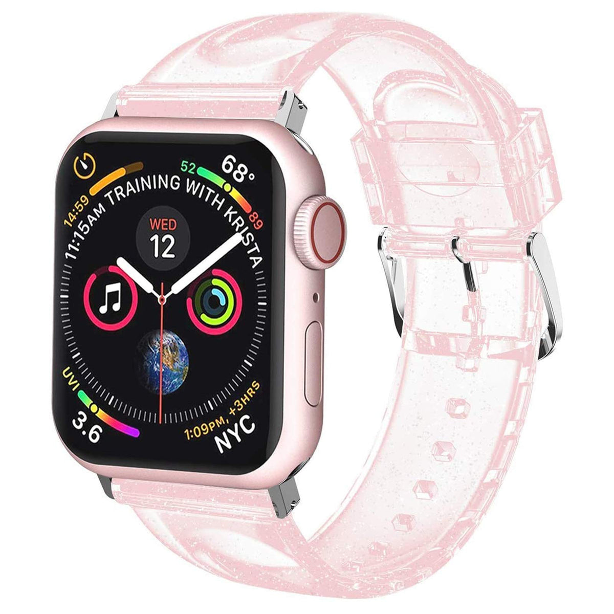Iiteeology Compatible With Apple Watch Band 42Mm 44Mm 45Mm 49Mm, Women Glitter Silicone Sports Iwatch Band For Iwatch Ultra 2/Se