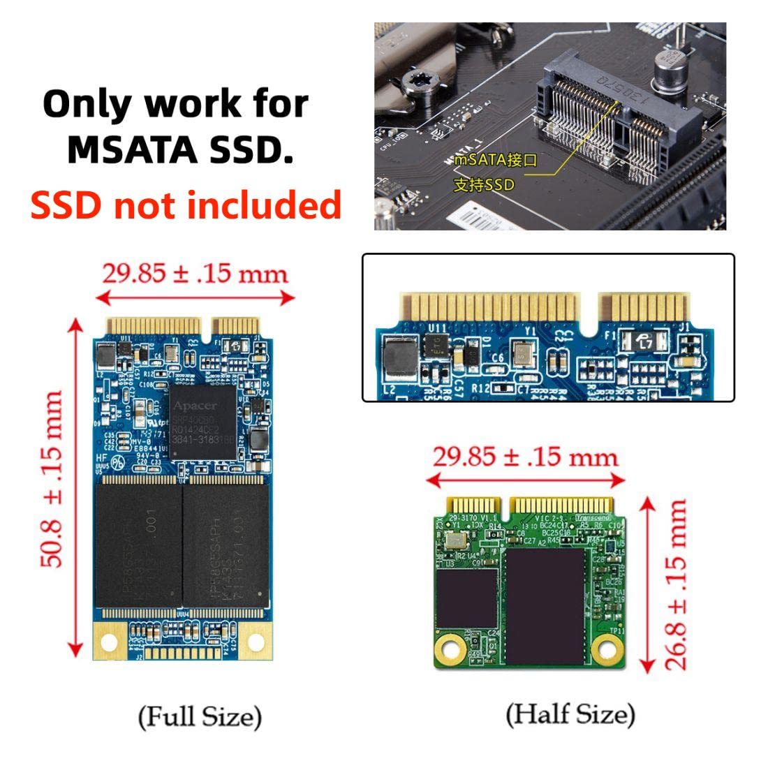 Chenyang Cy Mini Pci E Msata Ssd To 1.8'' Micro Sata 16Pin Hard Disk Pcba Converter Adapter