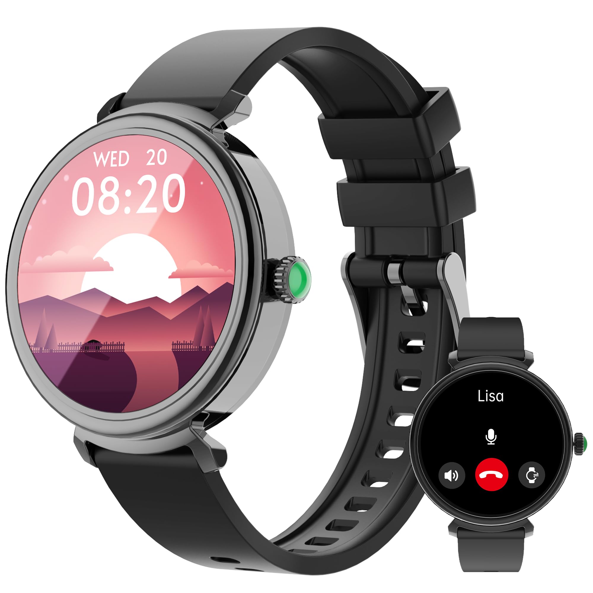 Azgqswr Smart Watch For Women With Answer/Make Call,1.27 '' Hd Waterproof With Diy Faces,Fitness Tracker Smart Watch With Heart 