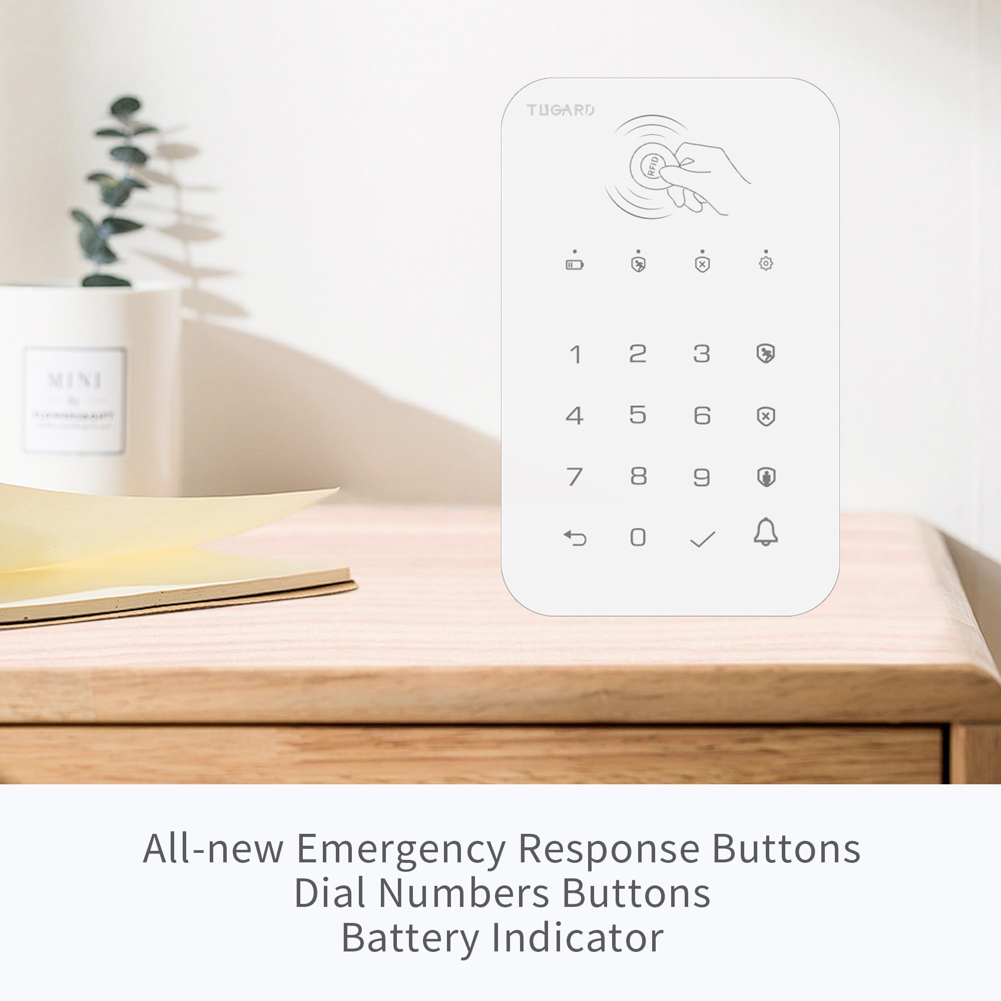 Tugard Keyboard For Wifi Gsm Burglar Alarm System,Smart Home Alarm System Base Wireless 12 Pieces Kit,Diy Alarm System,Remote,Ke