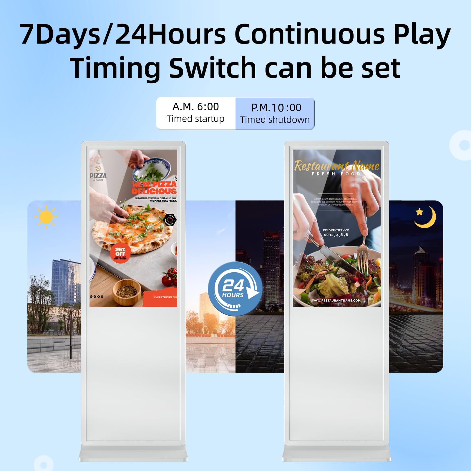 Qixzocv 43 Inch Digital Signage Advertising Display Kiosk Lcd Screen Indoor Floor Standing Commercial Totem Android System Verti