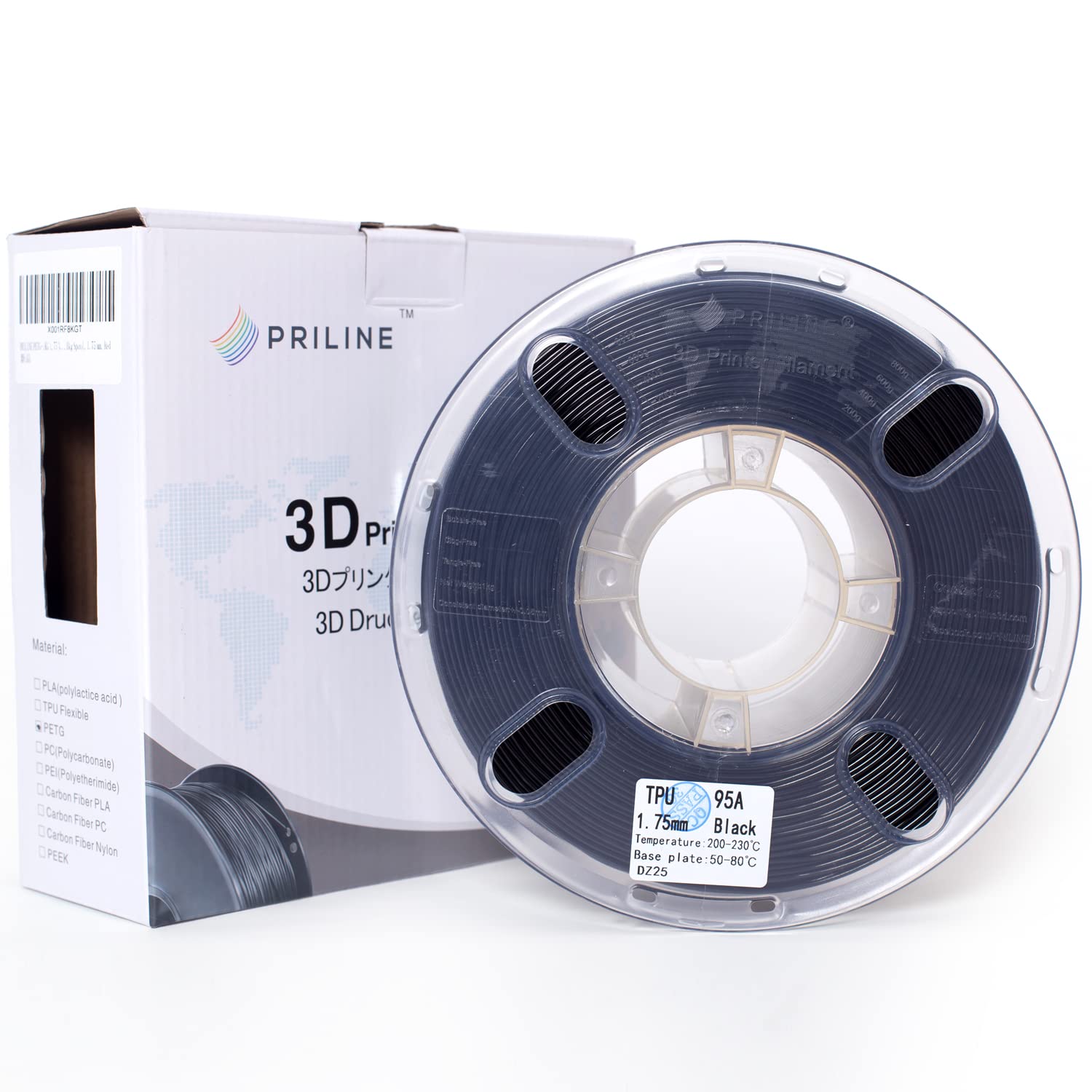 Priline Tpu Filament,Priline High Flow/High Speed Printing 95A Tpu Flexible Soft 3D Printer Filament 1Kg 1.75Mm Spool,Support Fa