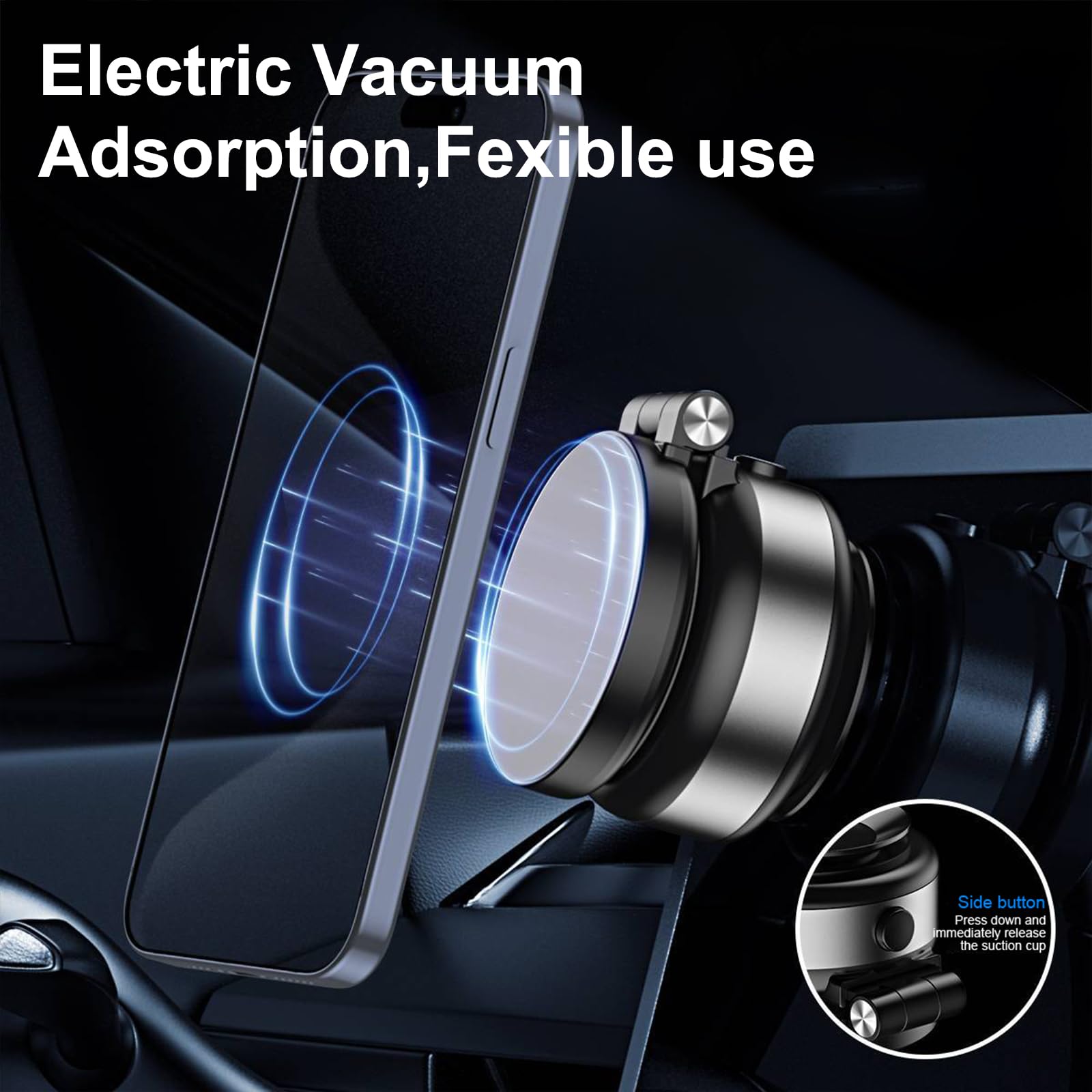 Joyye Electric Vacuum Magnetic Phone Holder Mount,Adjustable And Foldable Magnetic Car Phone Holder For Smooth Surfaces,Compatib