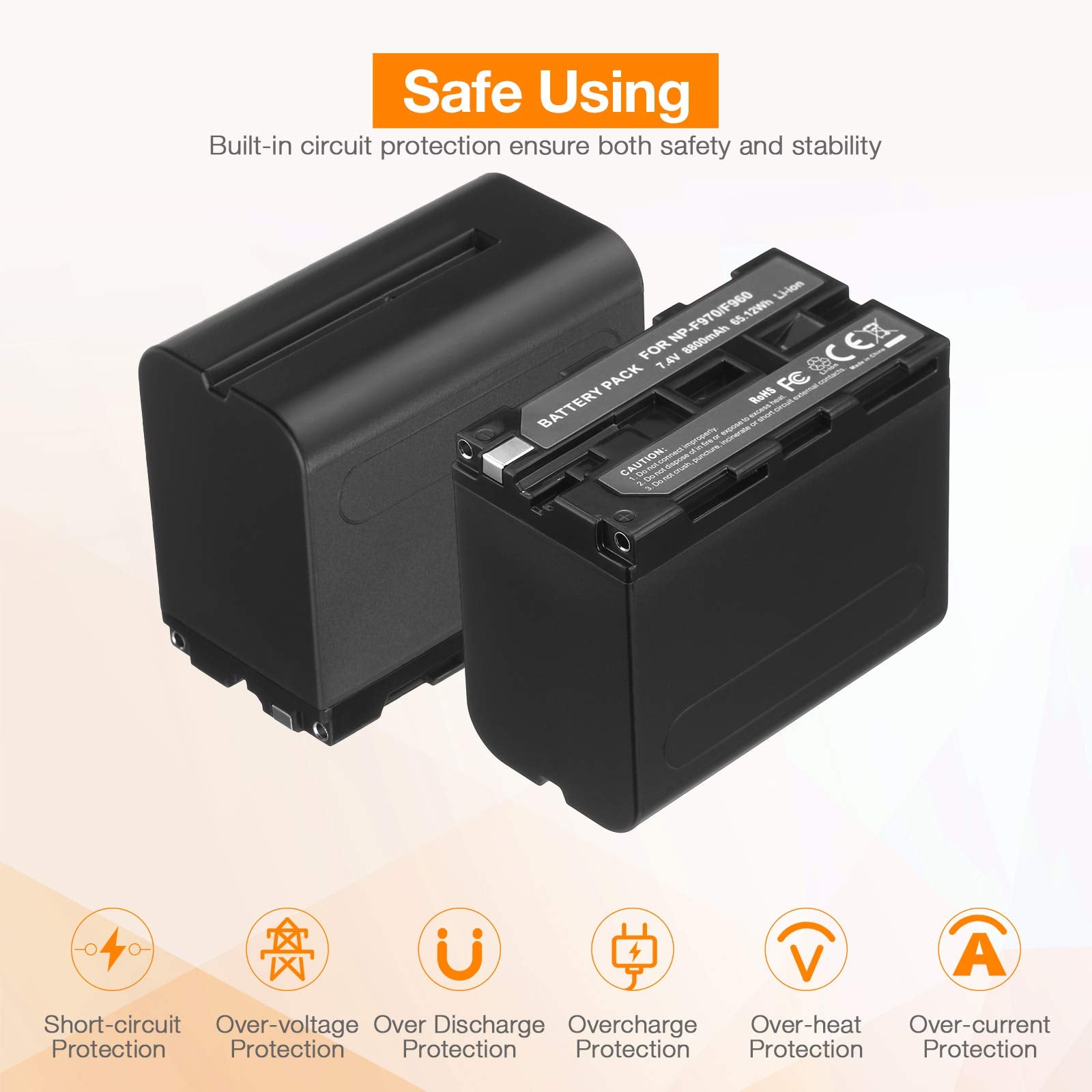 Np F970 Battery (2 Pack,8800Mah) And Dual Usb Charger For Sony Npf970 F75 0F550 F570 F980 F330,Sony Handycams, Sony Ccd Sc55,Tr5