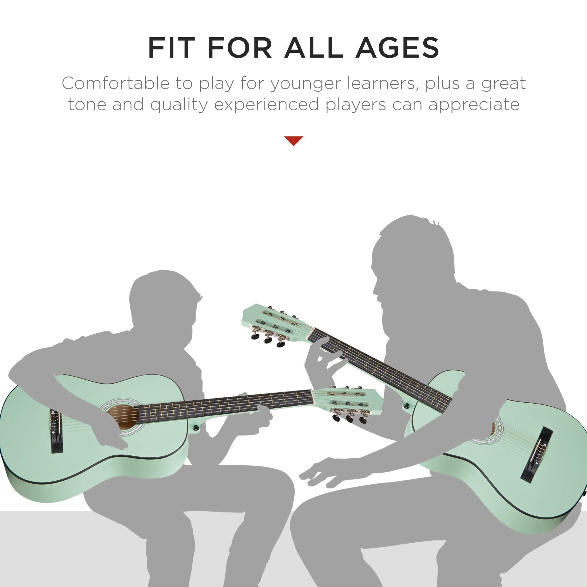 Best Choice Products 38In Beginner All Wood Acoustic Guitar Starter Kit W/Gig Bag, 6 Celluloid Picks, Nylon Strings, Capo, Cloth