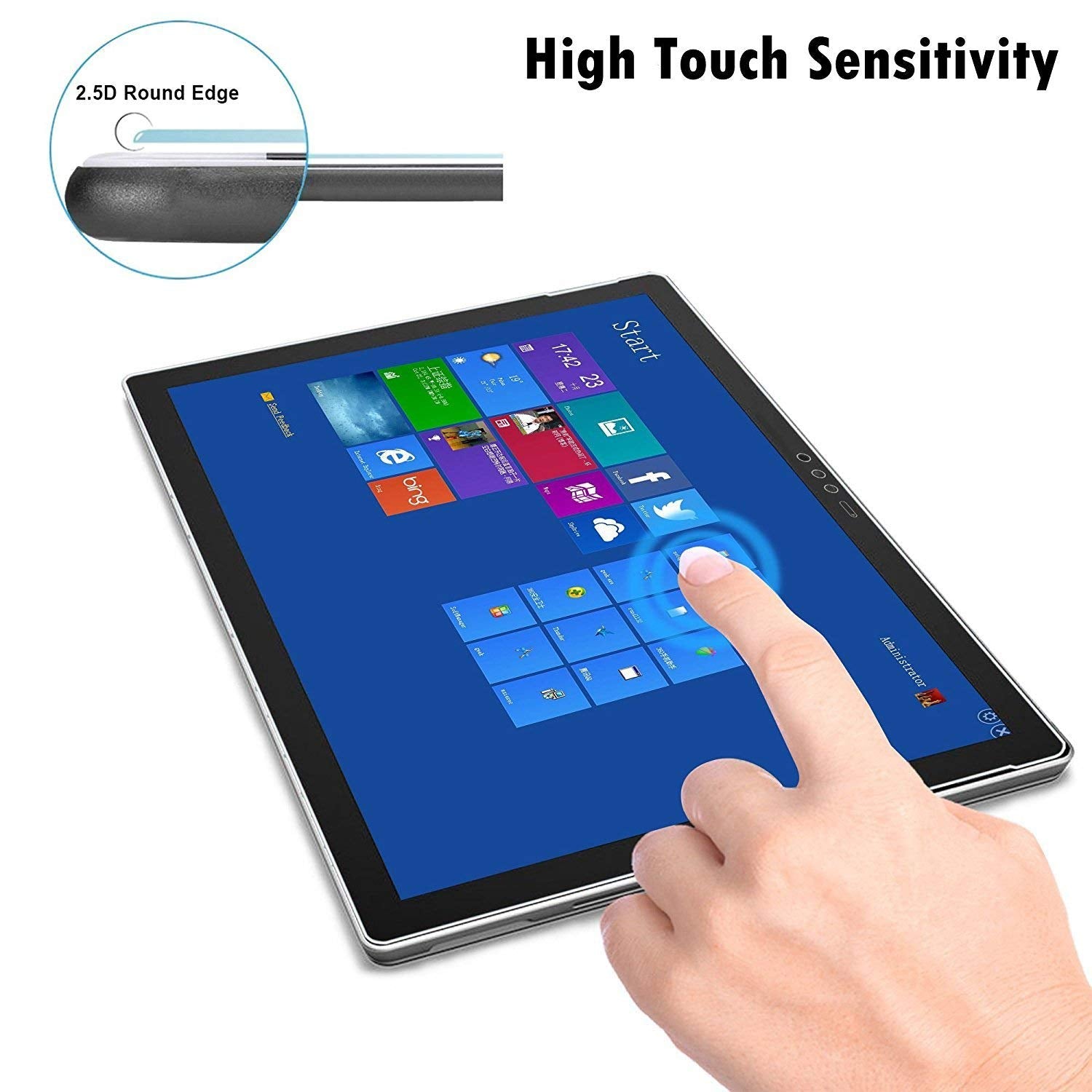 Megoo [2 Pack] Screen Protector For Surface Pro 6, Friendly Touching/Easy Installation/High Sensitivity/Hd Clear Tempered Glass,