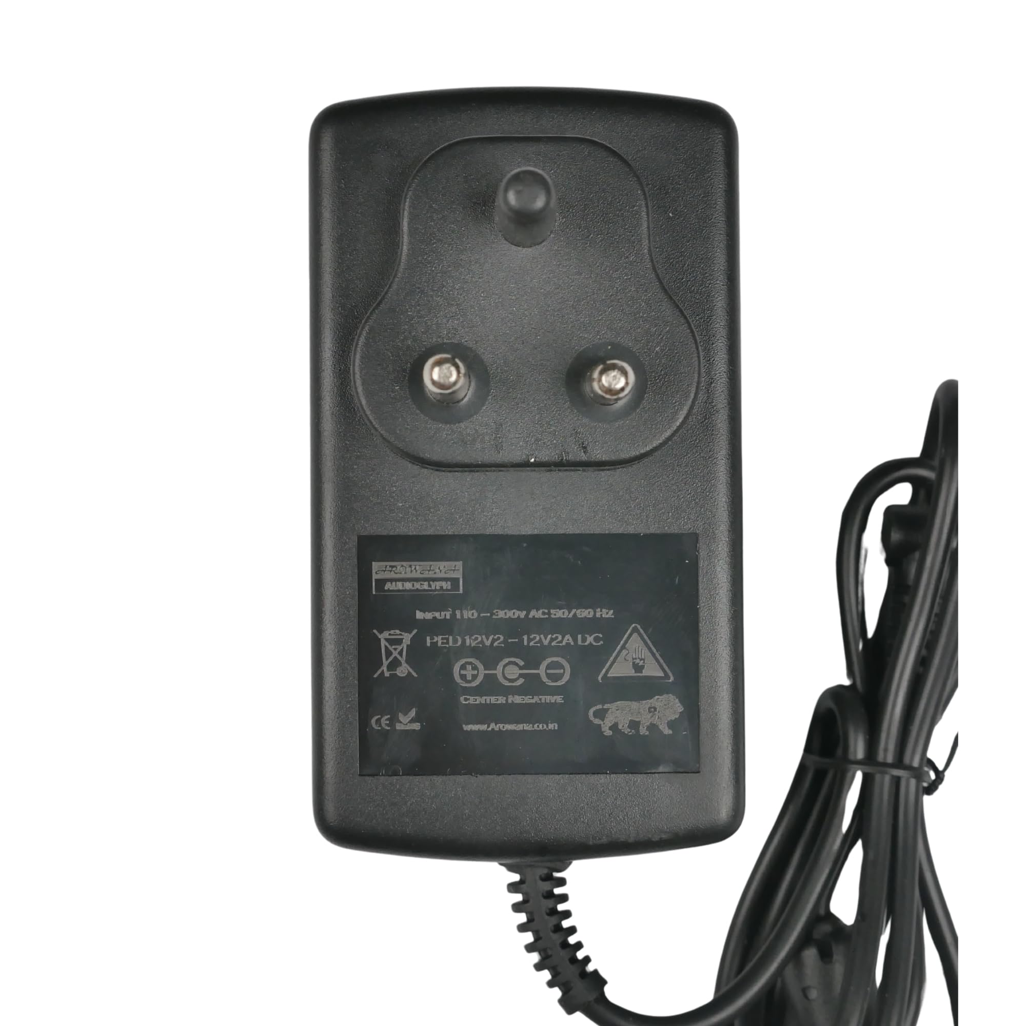 Arowana Audioglyph Kyb12V2 Studio Grade Center Positive 12V 2A Power Supply For Yamaha Keyboards, Synths & Drums Psr Series E45