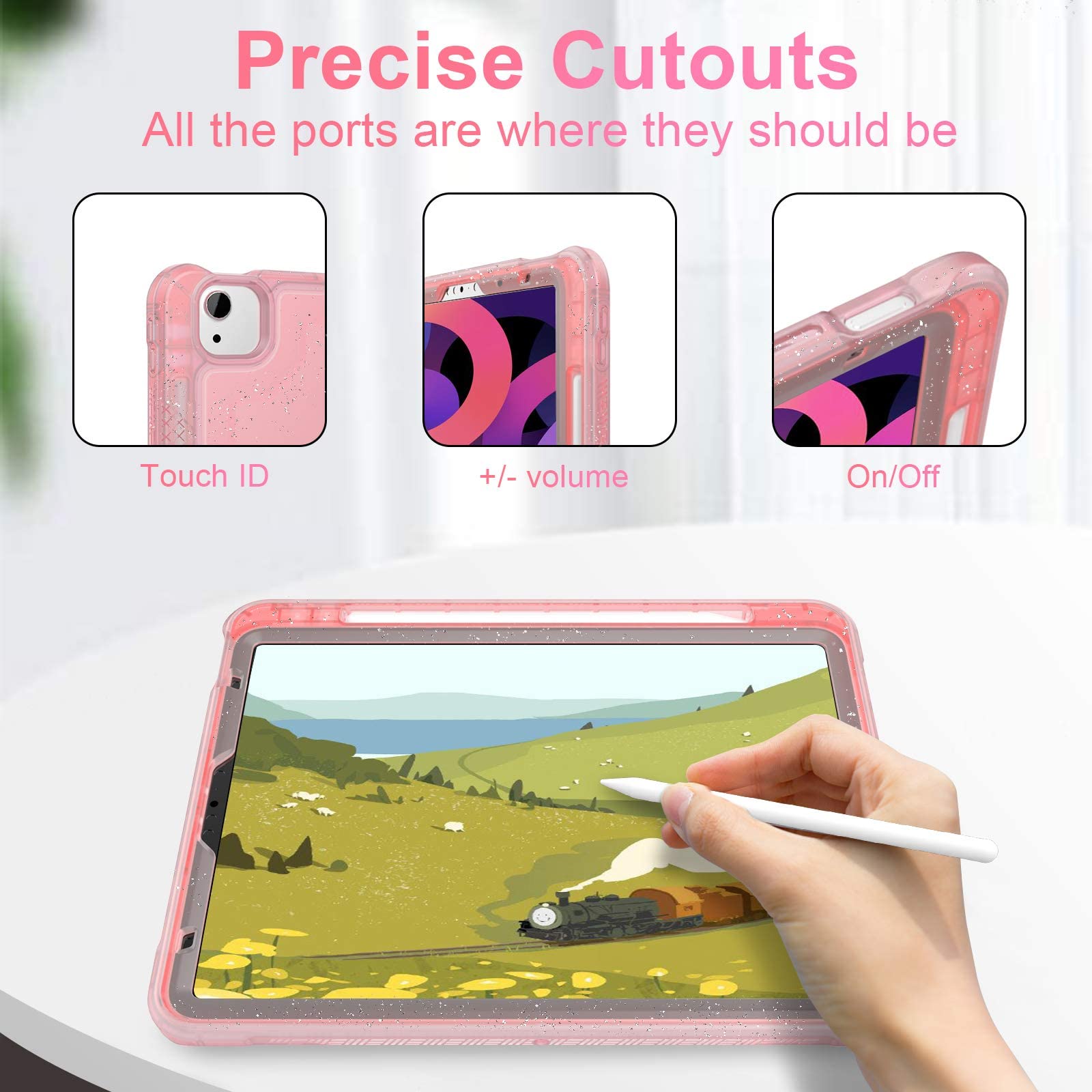 Zonefoker For Ipad Air Case 5Th/ 4Th Generation, Ipad Air 5 Case, Cute Ipad Air 10.9 Inch Case 2022/2020 With Pencil Holder/Stan