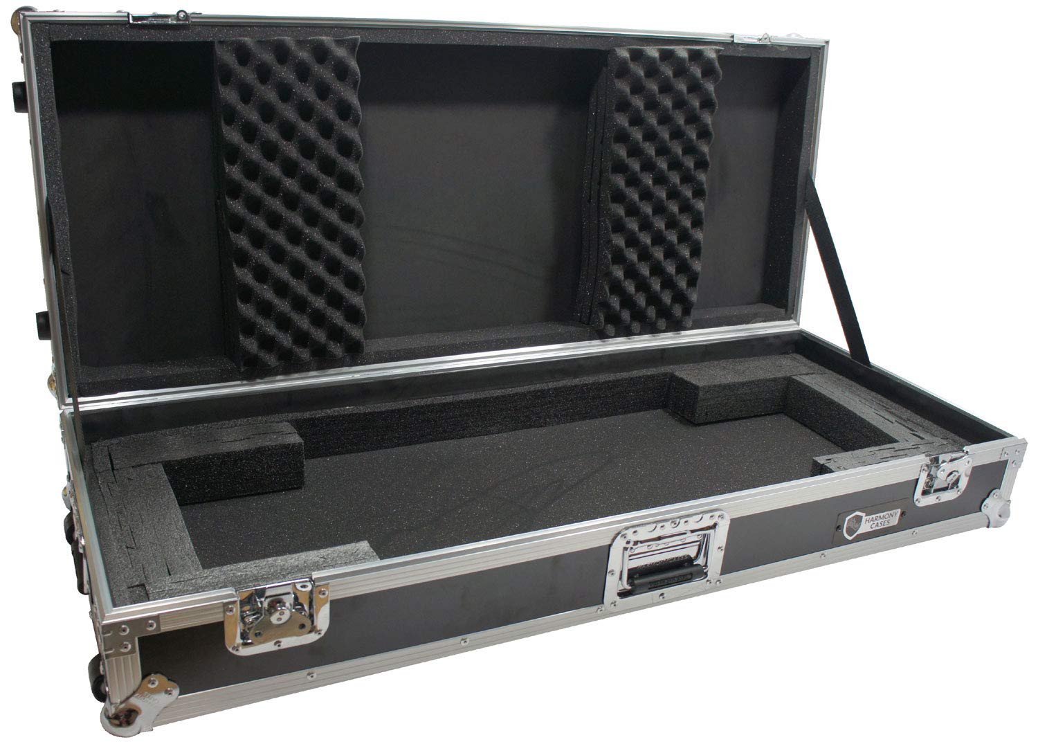 Harmony Audio Cases HCKB61W Flight Rolling ATA Hard Custom Case Compatible with 61 Note Keyboard