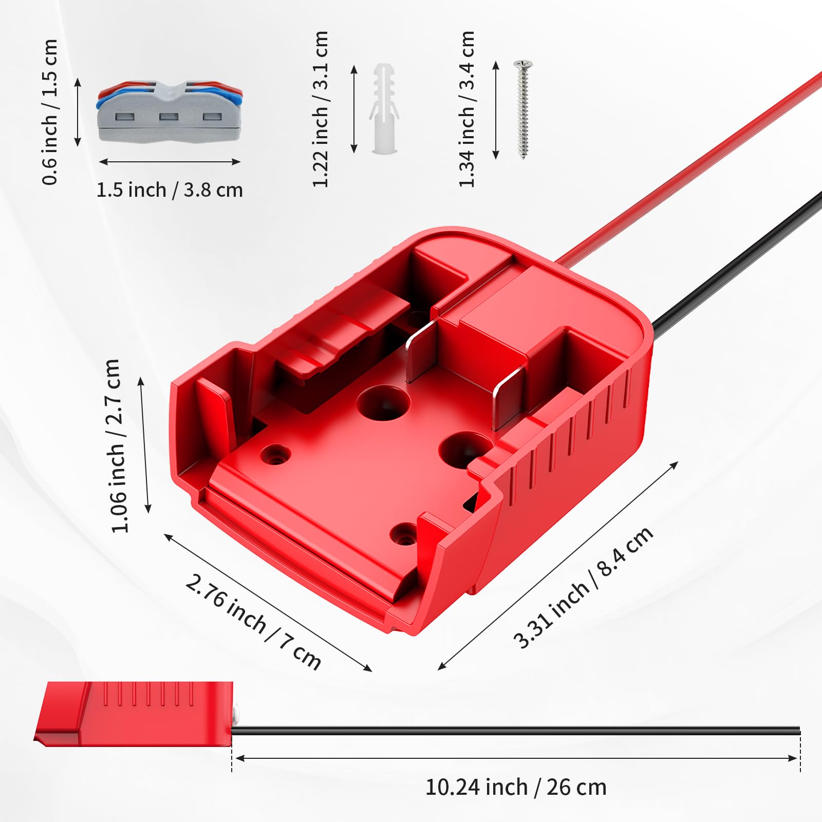 Kzreect Battery Adapter With Switch, Over Discharge Protection, Compatible With Milwaukee 18V Battery, Converter For Diy Rc Car