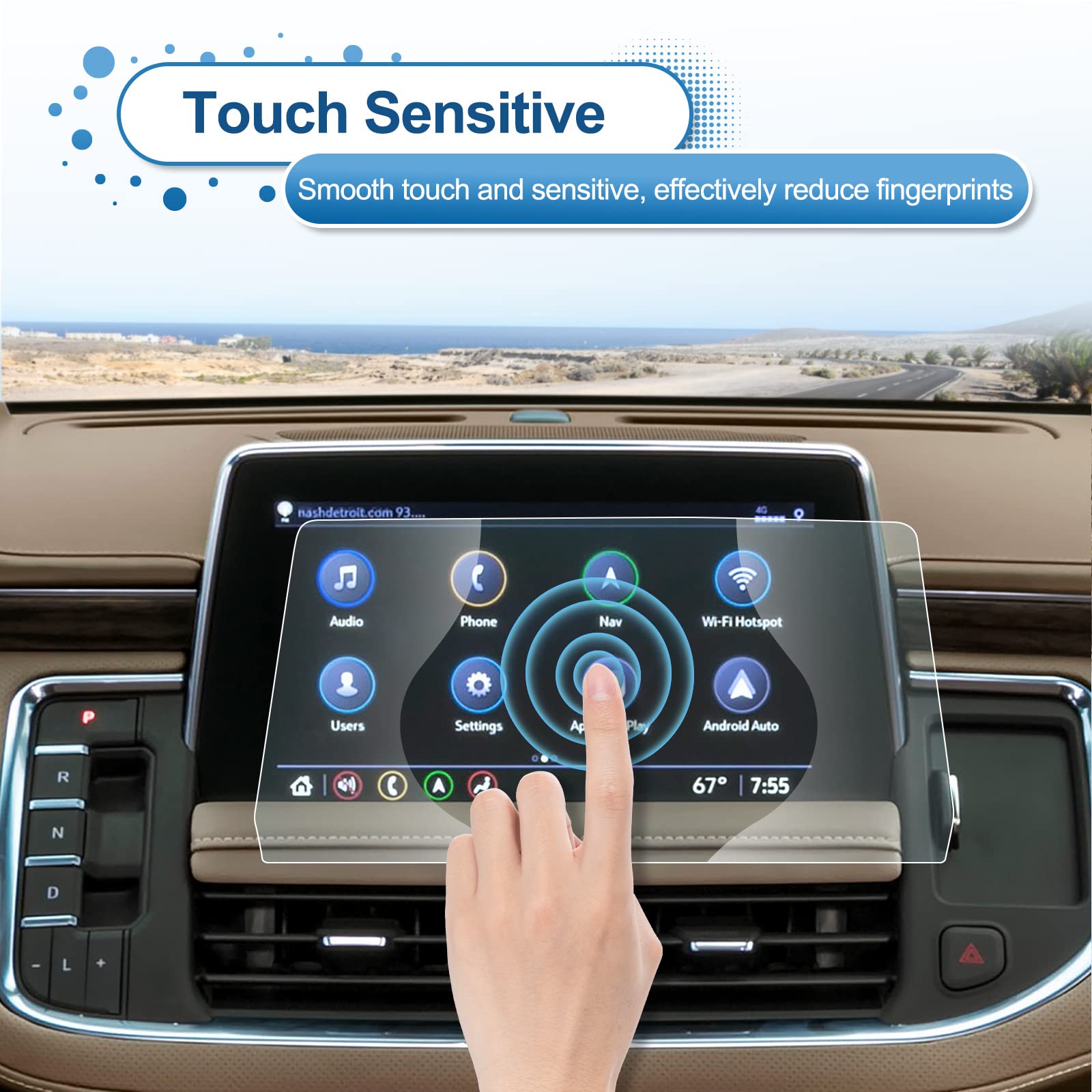 Coleya 2021 2022 2023 2024 Tahoe Screen Protector For Chevrolet Tahoe (Lt/Rst/Z71/Premier/High Country) 10.2 Inch Touch Screen,