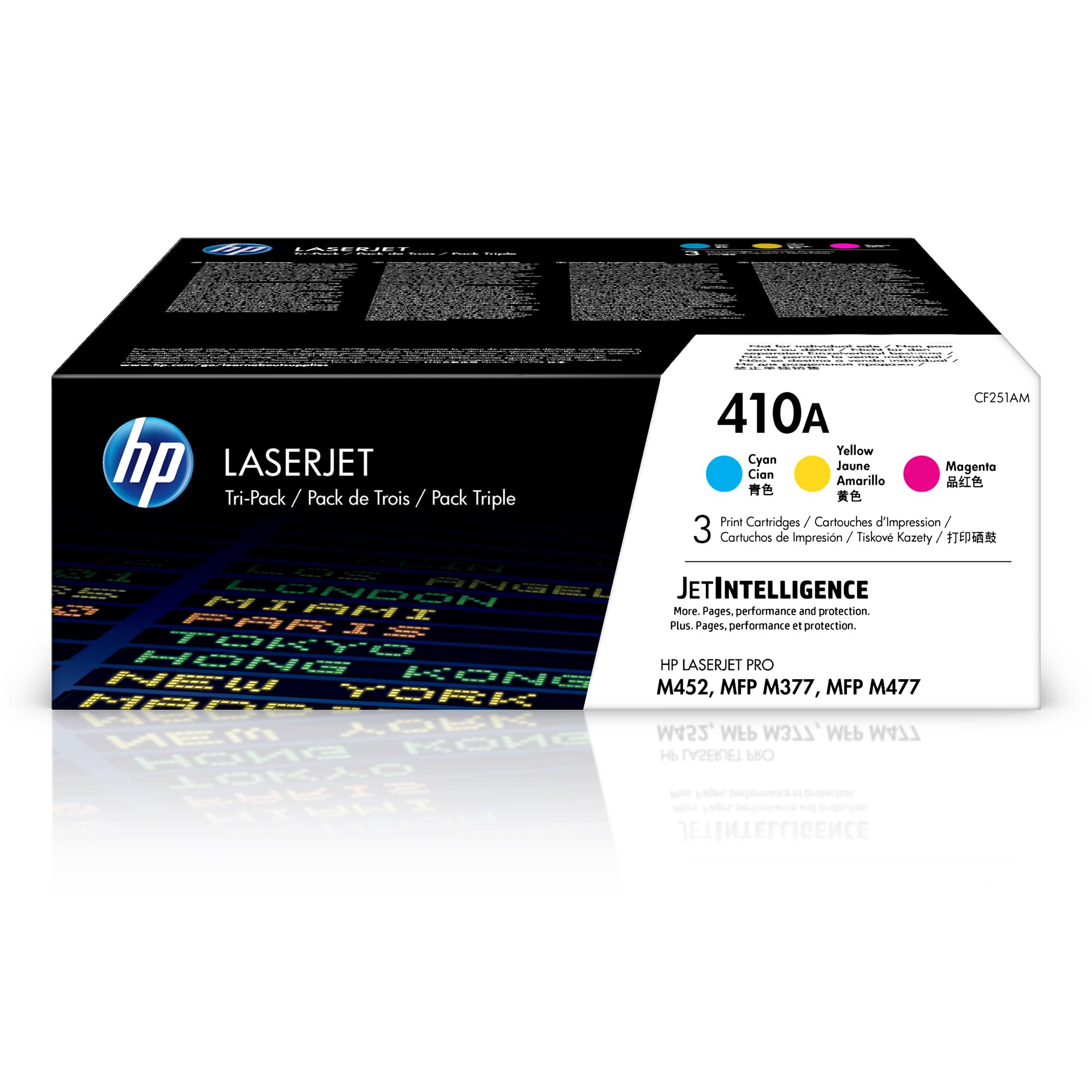 Hp 410A Cyan, Magenta, Yellow Toner Cartridges | Works With Hp Color Laserjet Pro M452 Series, Hp Color Laserjet Pro Mfp M377, M