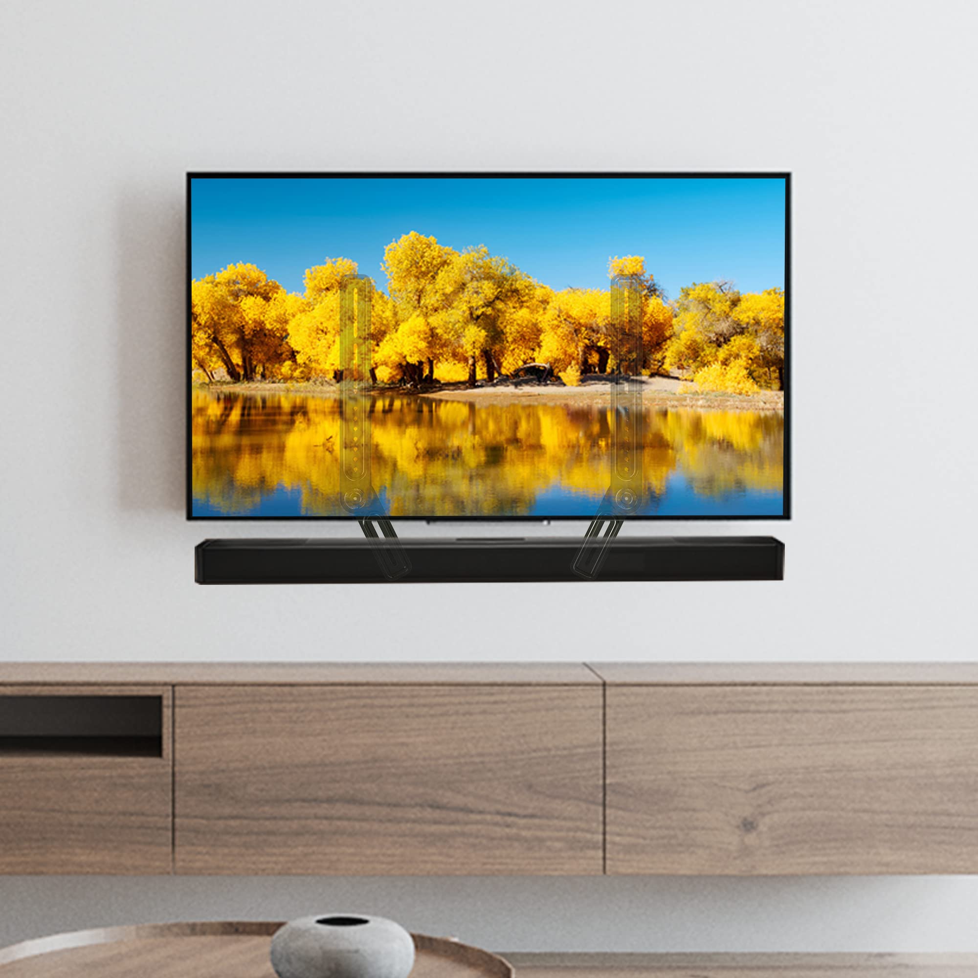 Universal Sound Bar Tv Mount Bracket For Mounting Above Or Under Tv, Fits Most 23 To 65 Inch Tvs, Up To 22 Lbs By Xinlei Sbr301