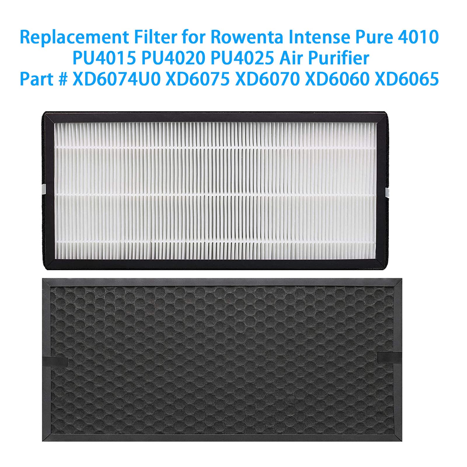 Pu4020 Replacement Filter Kit Compatible With Rowenta Intense Pure 4010 Pu4015 Pu4020 Pu4025 Air Purifier, Part Number Xd6074U0