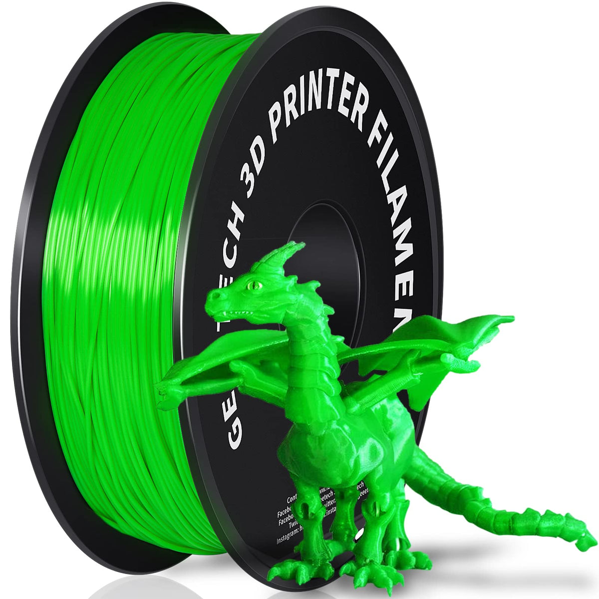 Pla Filament 175Mm, Geeetech 3D Printer Pla Filament,175Mm,1Kg Per Spool,Green