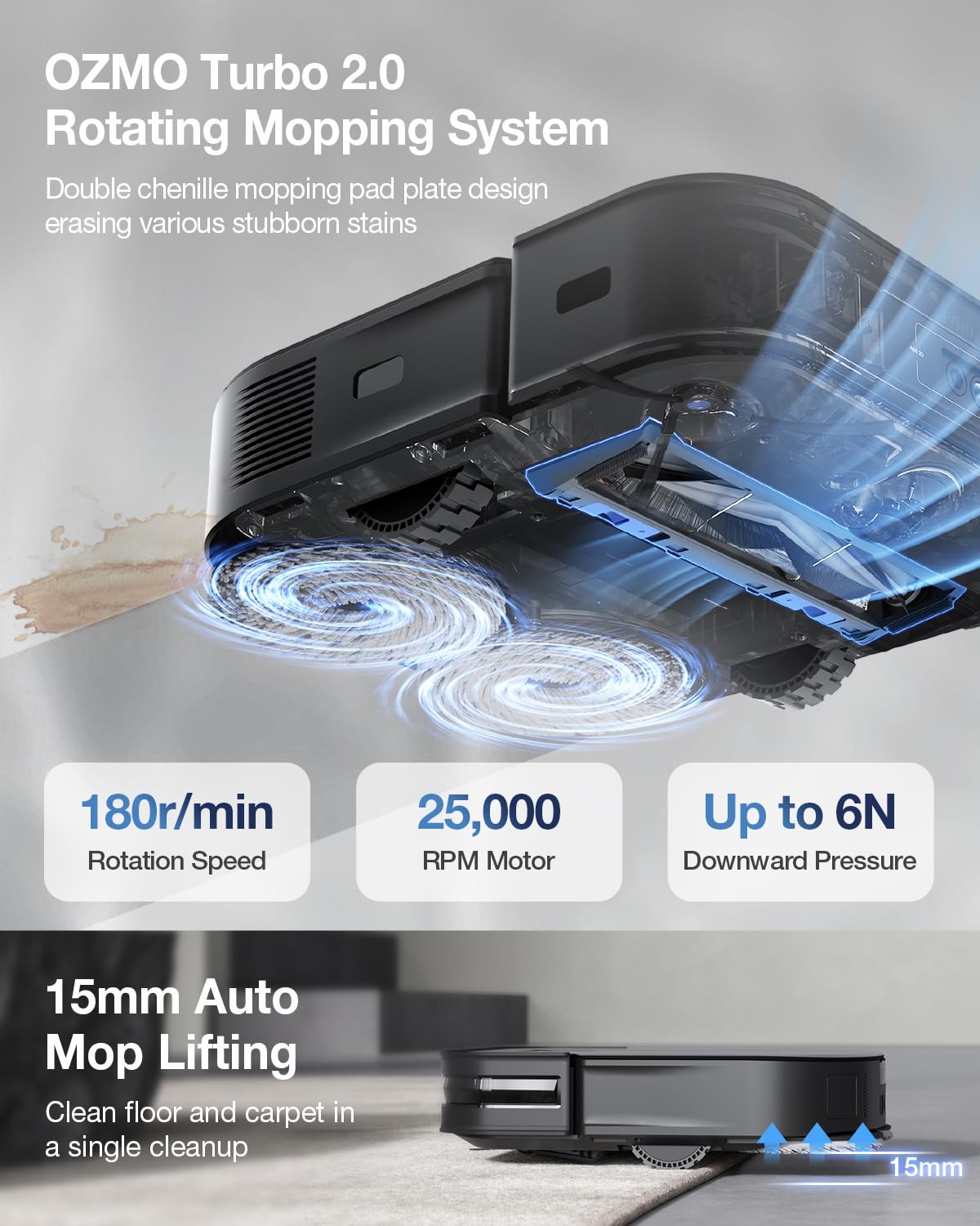 Ecovacs Deebot X2 Combo Robot Vacuum And Mop, 8700Pa Suction, 15Mm Lift, Omni Station With Hot Water Mop Washing, Self Emptying,