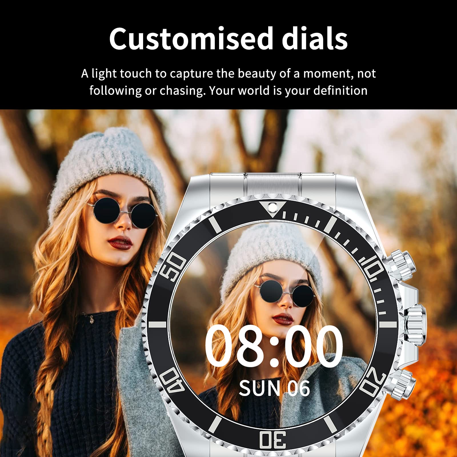 Smart Watch For Android Phones Answer Make Calls Sms Reminder Smartwatch Compatible Iphone Bluetooth Stainless Steel Fitness Wat