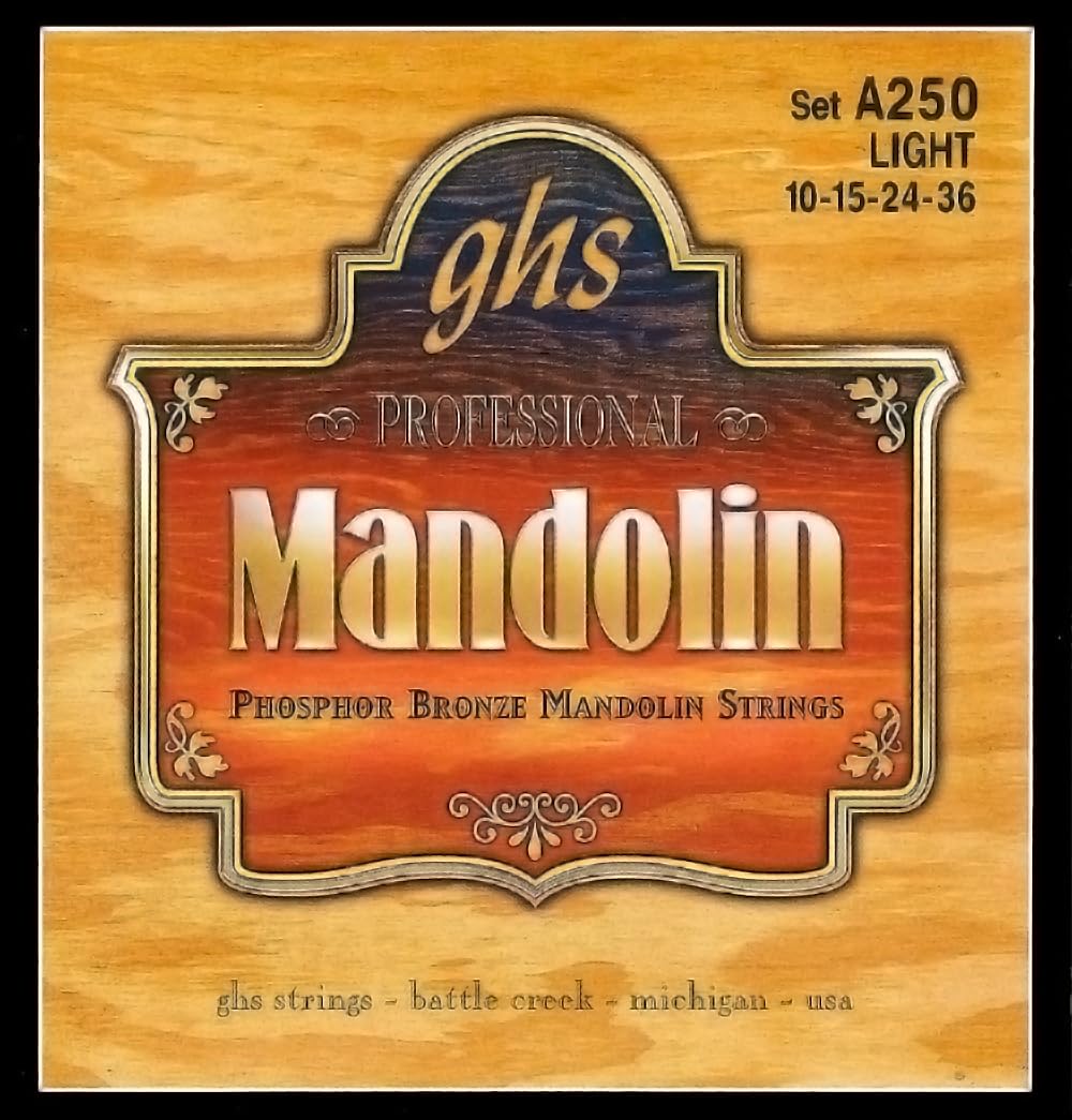 Ghs Strings A250 Phosphor Bronze Mandolin Strings, Loop End, Light (10 38)