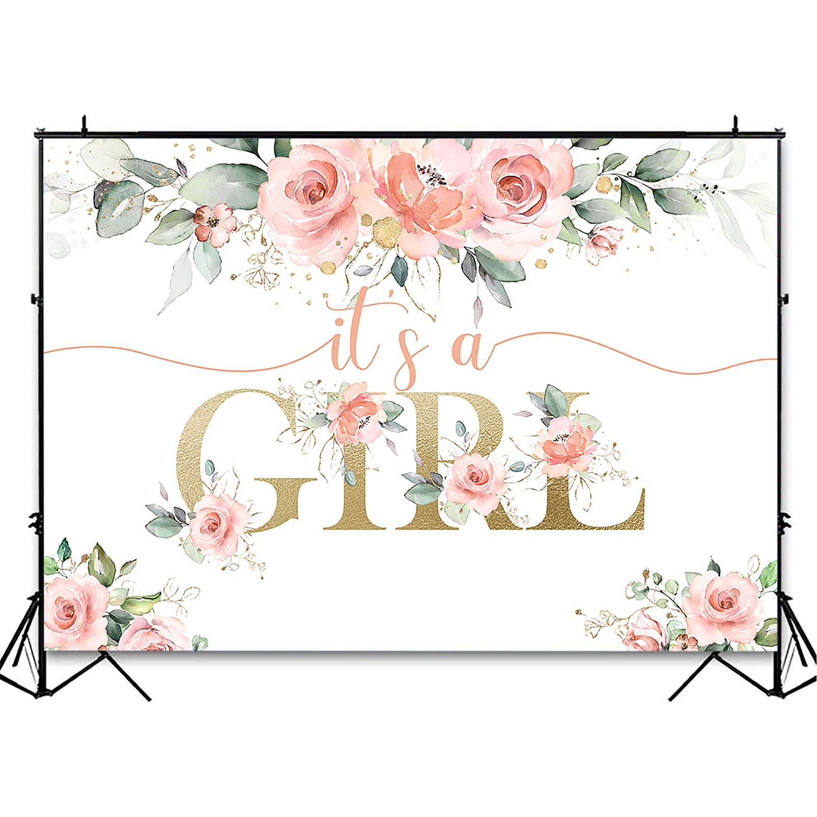 Avezano Blush Pink Floral Baby Shower Backdrop For Girls Baby Shower Photography Background It'S A Girl Baby Shower Decorations