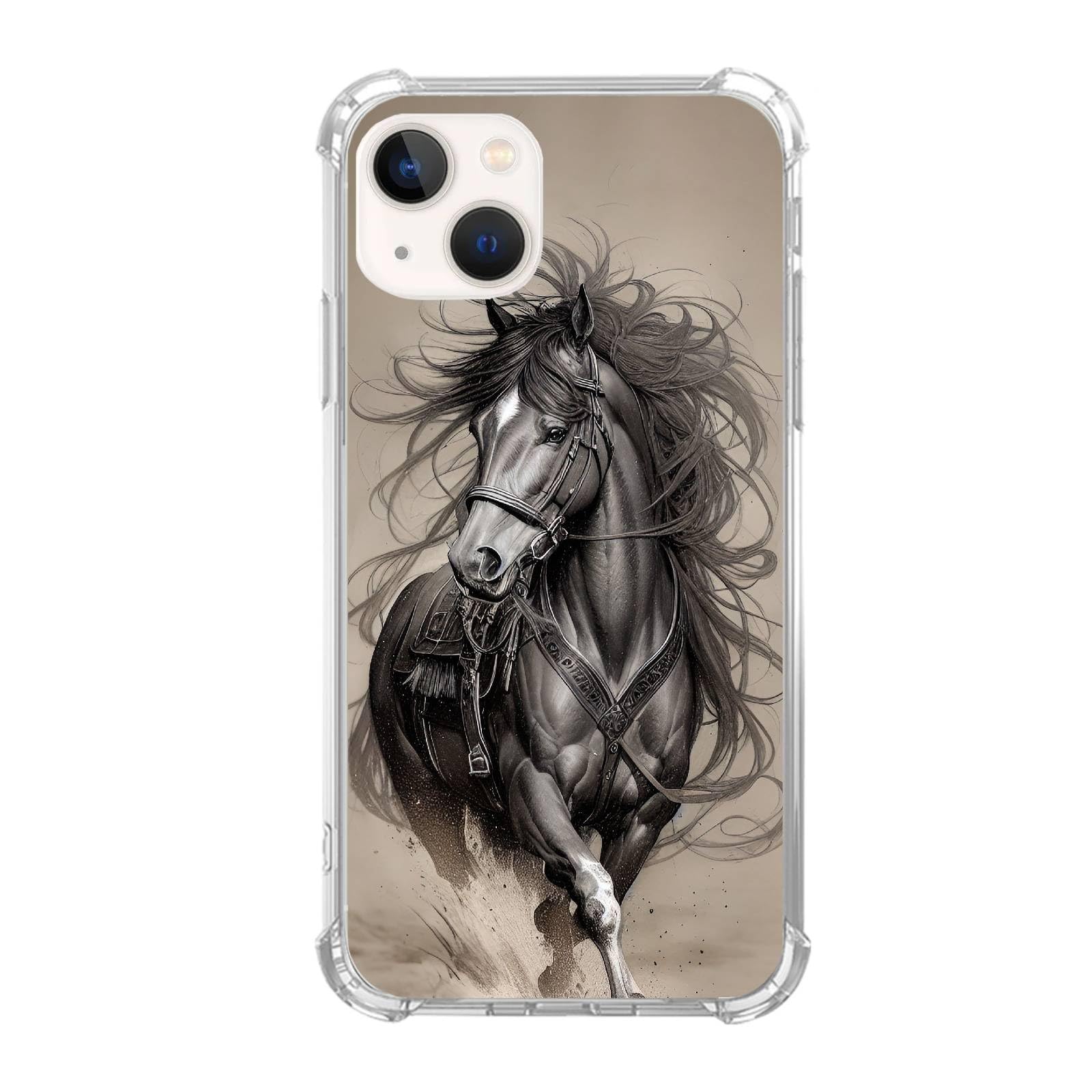 Wizeyake Cool Horse Phone Case Compatible With Iphone 14, A Robust Horse Animal Painting Case For Trendy Cool Girl Boy,Silicone 