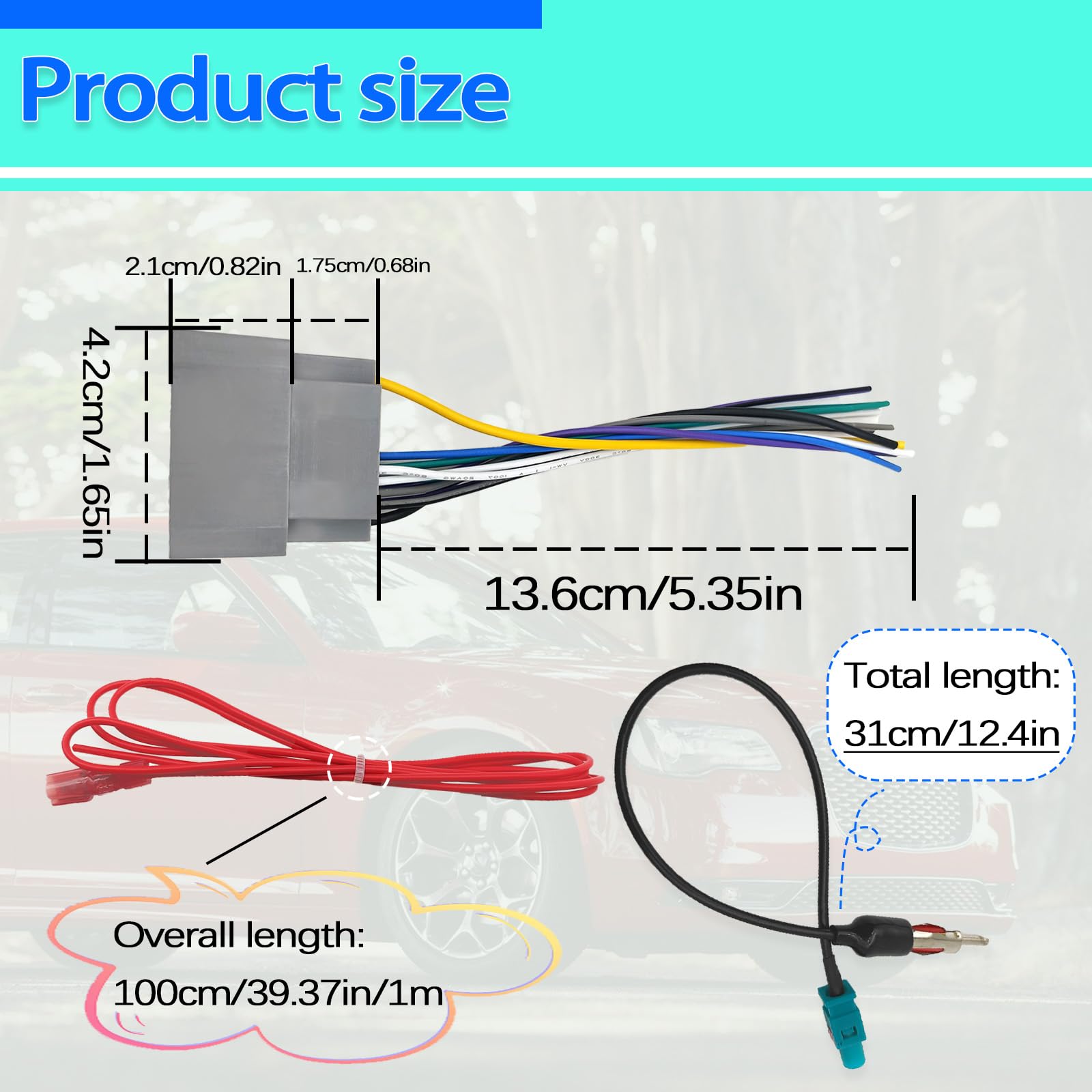 Radio Wire Harness, Car Radio Stereo Wiring Harness, Radio Wiring Harness With Antenna Adapter Connector For Car Stereo 2006 201