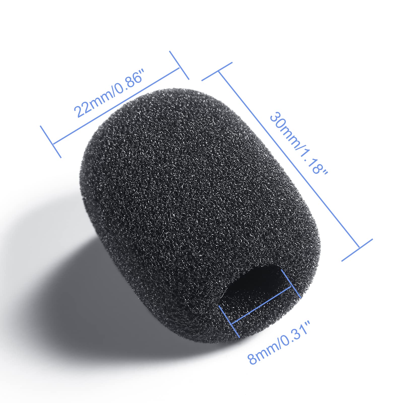 100 Pieces Mini Foam Microphone Windscreen Mic Covers Foam Protection For Small Lapel And Headset Microphones, Black