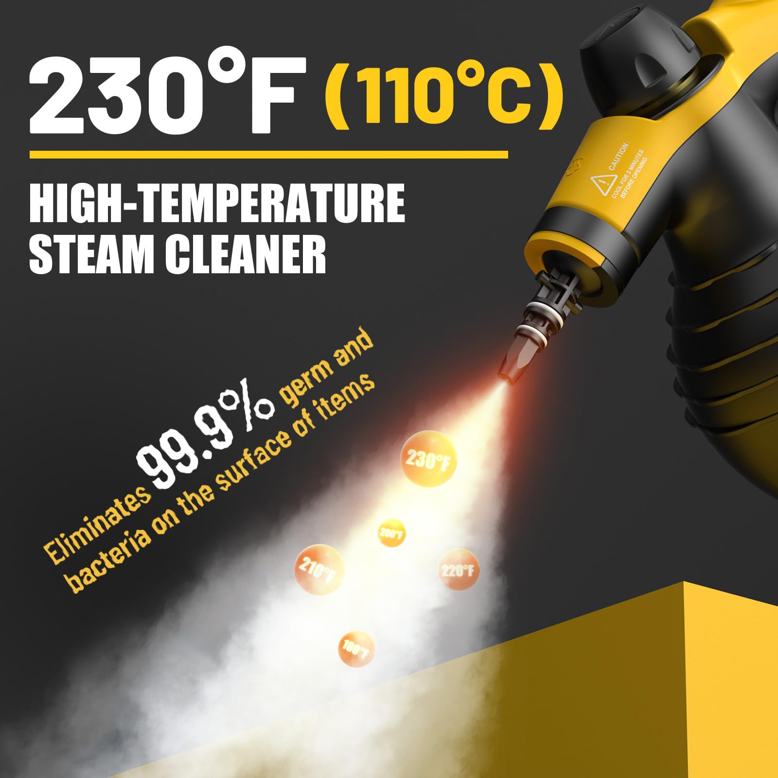 Steamify Pressurized Handheld Steam Cleaner With 10Pcs Accessories & Safety Lock, Multi Purpose & Powerful Home Use Steamer For