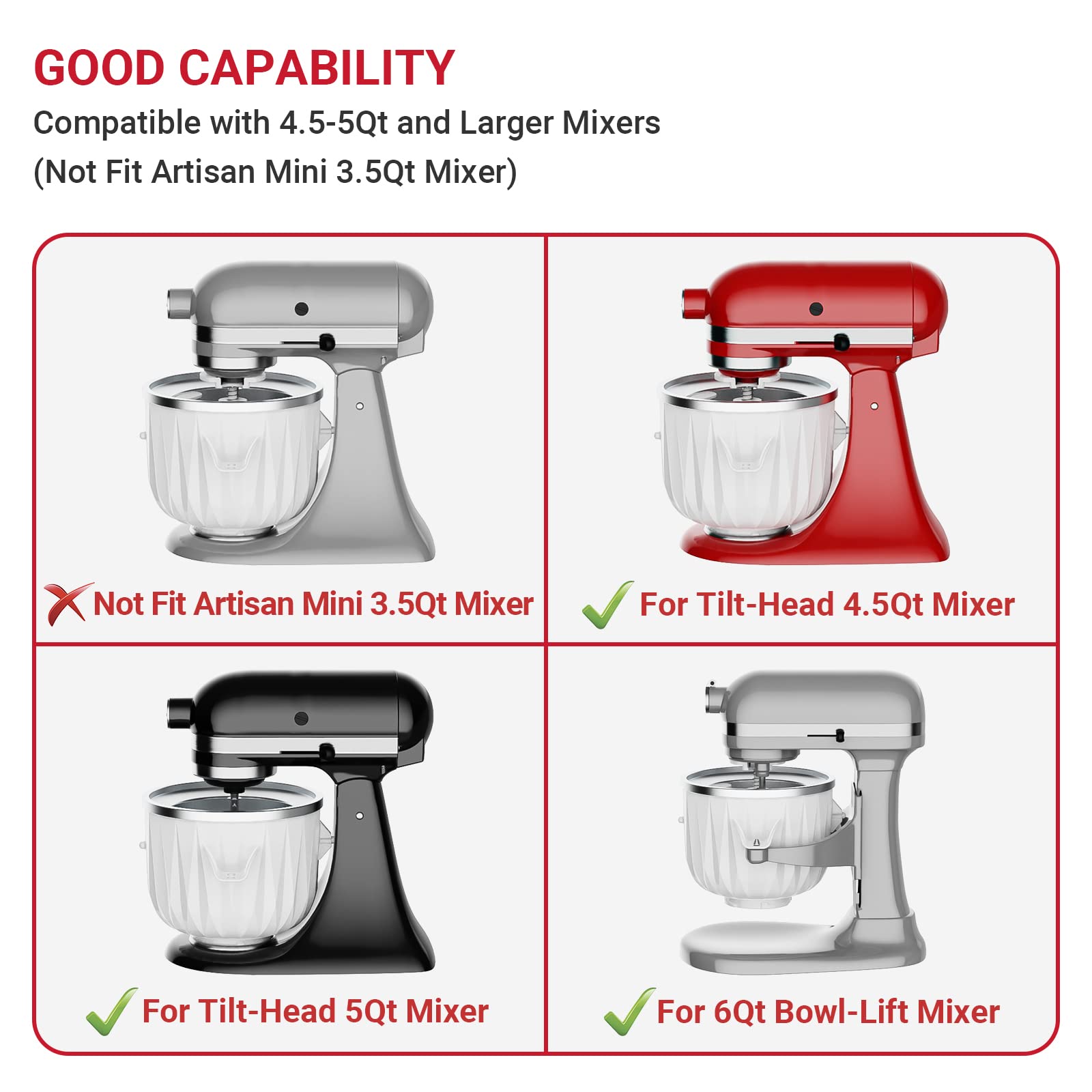 Ice Cream Maker Attachment For Kitchenaid Stand Mixer, Compatible With Kitchenaid 4.5 Qt And Larger Stand Mixers, 2 Quart Frozen