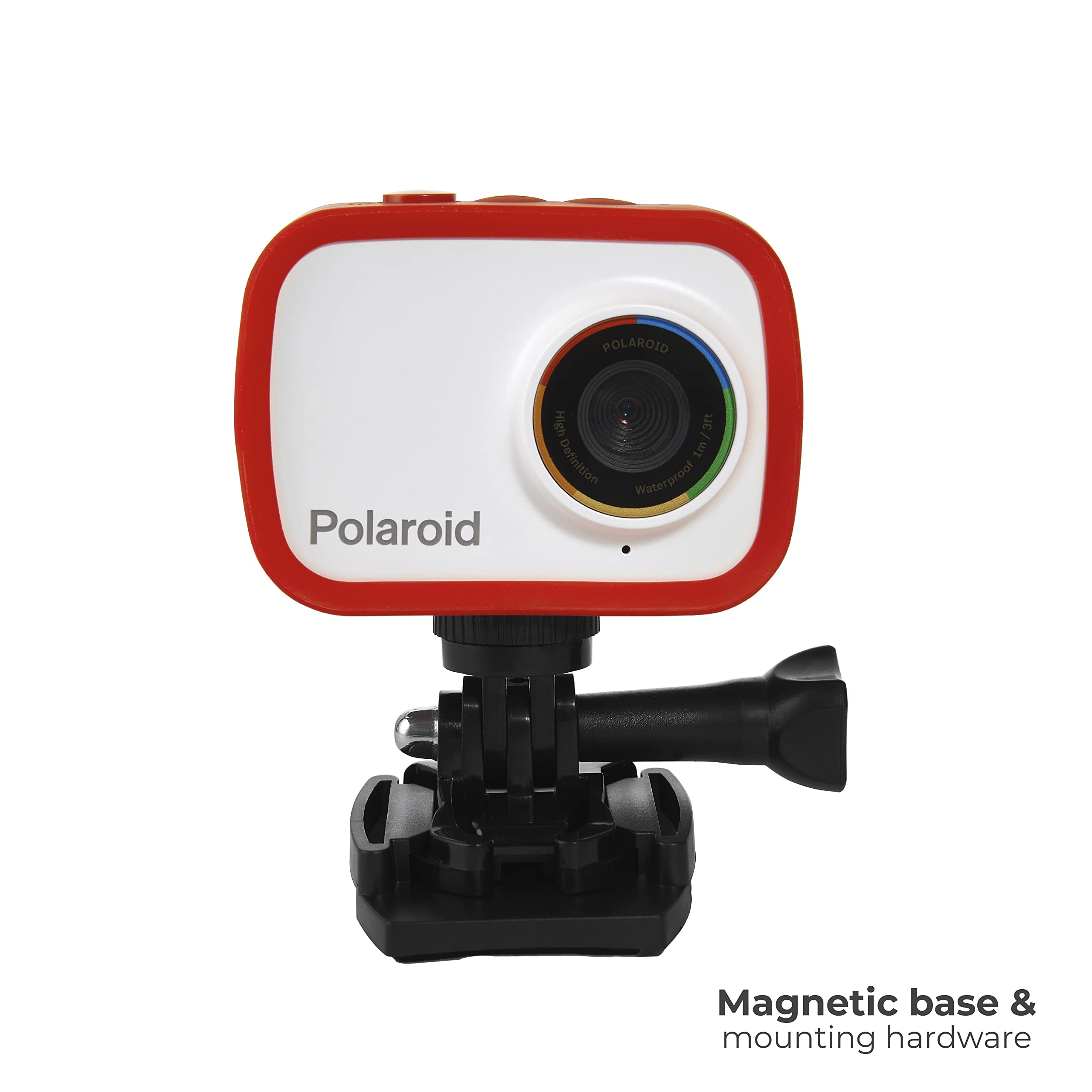 Polaroid Sport Action Camera 720P 12.1Mp, Waterproof Camcorder Video Camera With Built In Rechargeable Battery And Mounting Acce