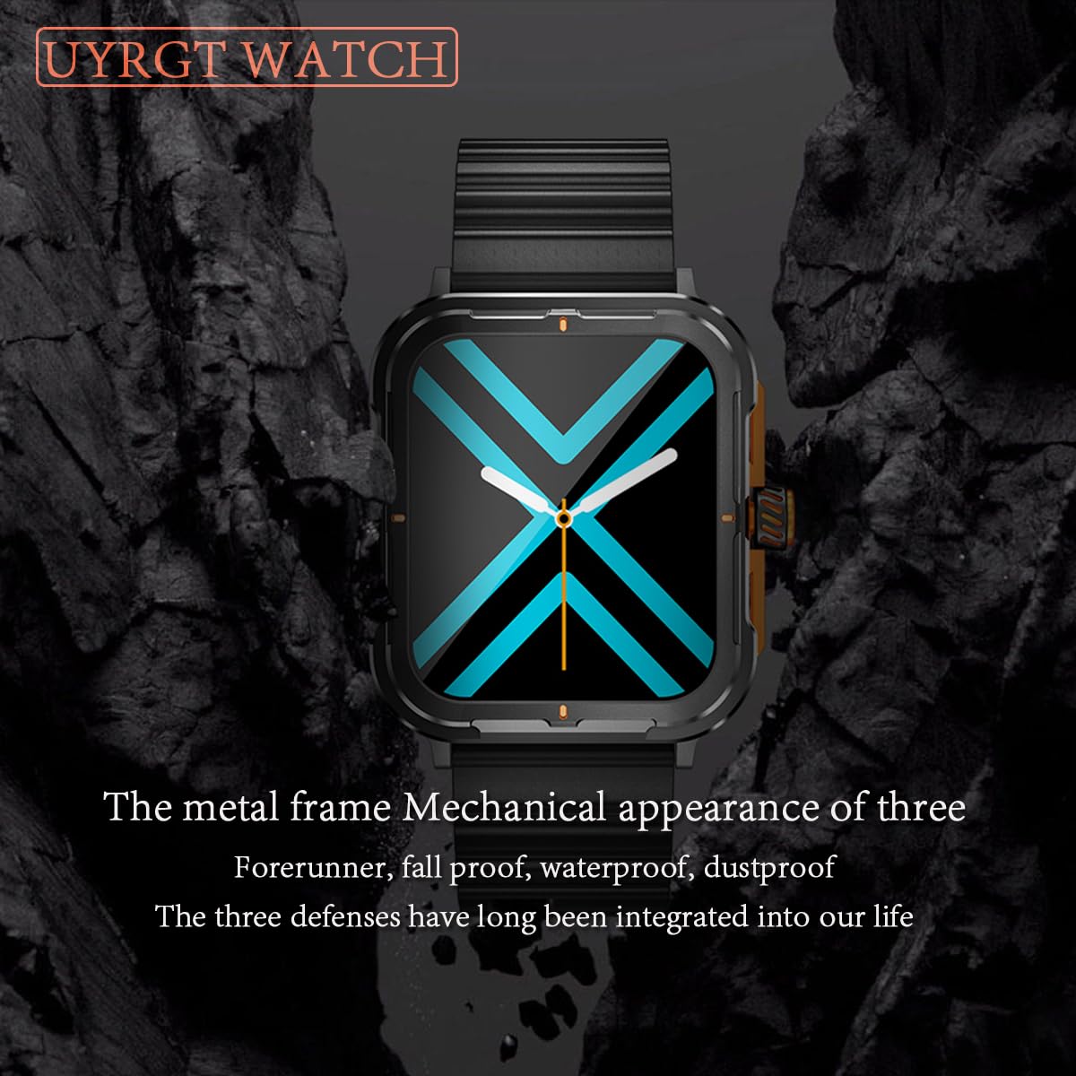 Uyrgt Sports&Rugged Smart Watch For Men Women, Cnc Aluminum Alloy Frame, 1.83    Full Touch Display, Bluetooth Call, Fitness Tra