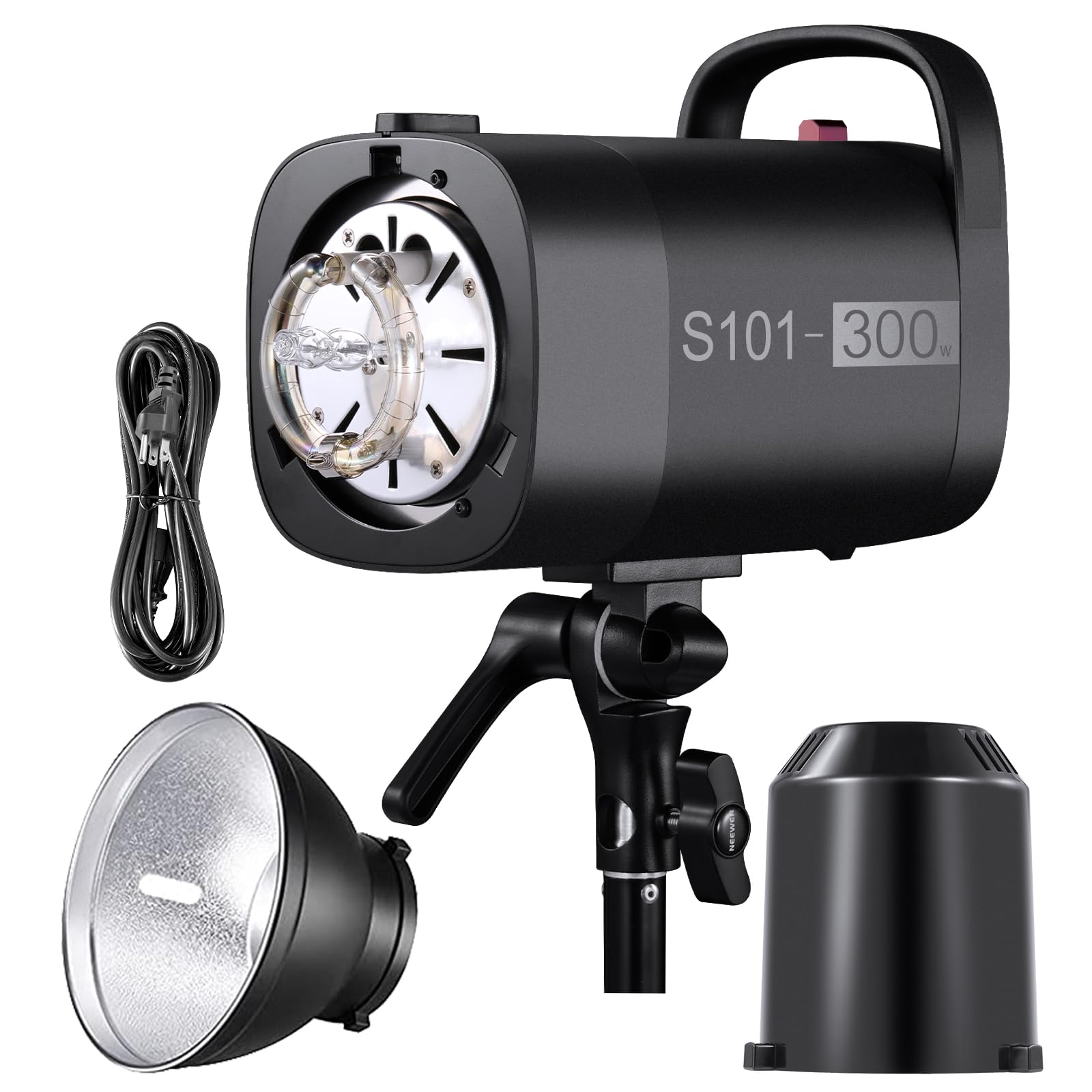 Neewer S101 300W Strobe Flash Light With 9 Levels 150W Modeling Lamp, 300Ws Gn58 5600K With Standard Bowens Mount Reflector, S1/