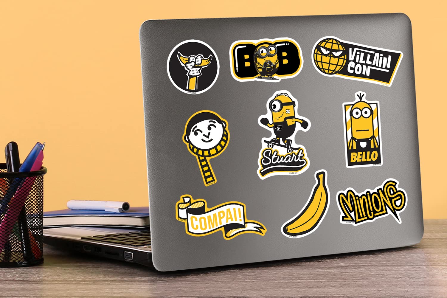 Minions 50Ct Vinyl Large Deluxe Stickers Variety Pack   Laptop, Water Bottle, Scrapbooking, Tablet, Skateboard, Indoor/Outdoor