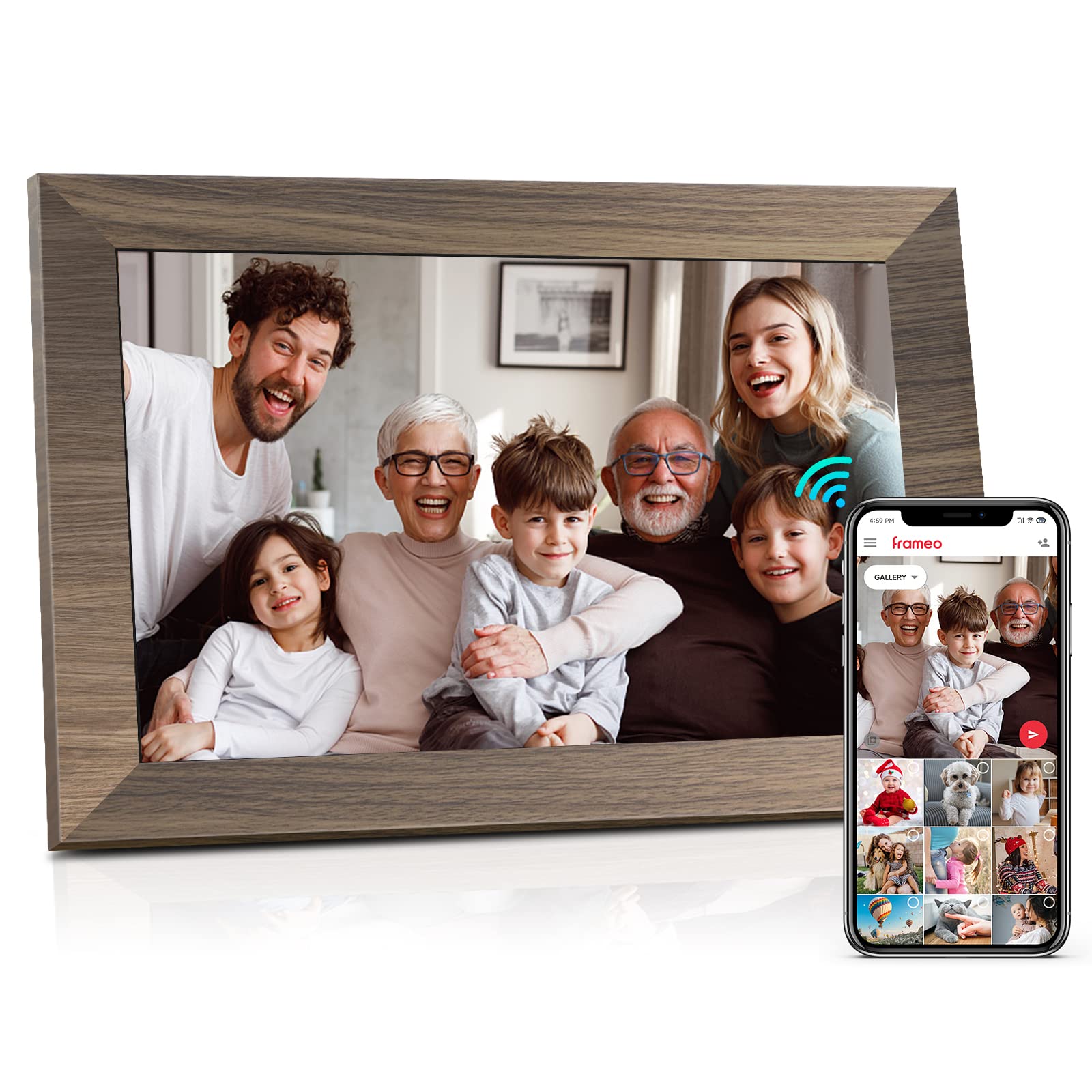 Canupdog 10.1 Wifi Digital Picture Frame, Ips Touch Screen Smart Cloud Digital Photo Frame With 16Gb Storage, Wall Mountable, Au